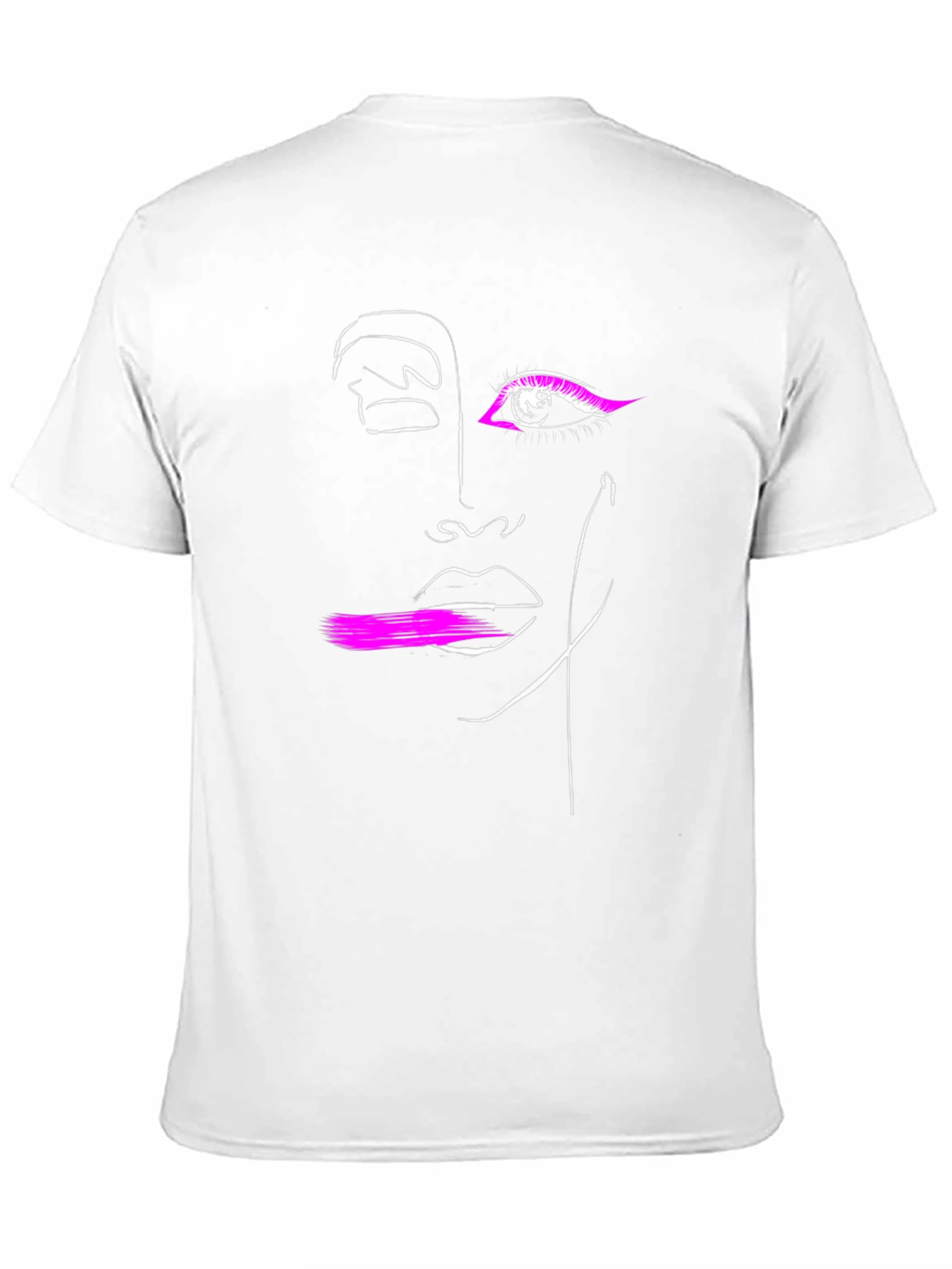 Abstract Face Line Art Graphic Tee - Modern Stylish Design