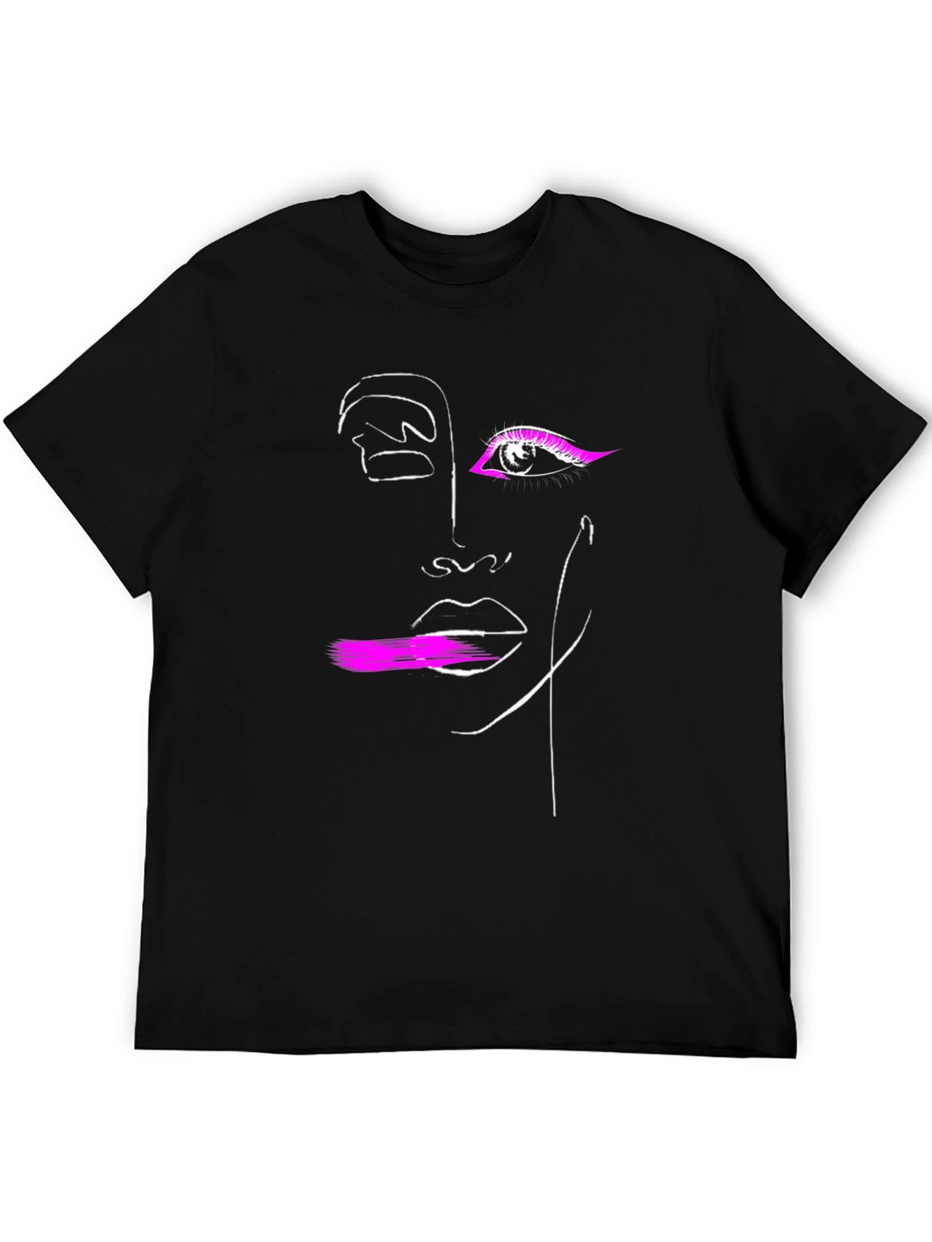 Abstract Face Line Art Graphic Tee - Modern Stylish Design