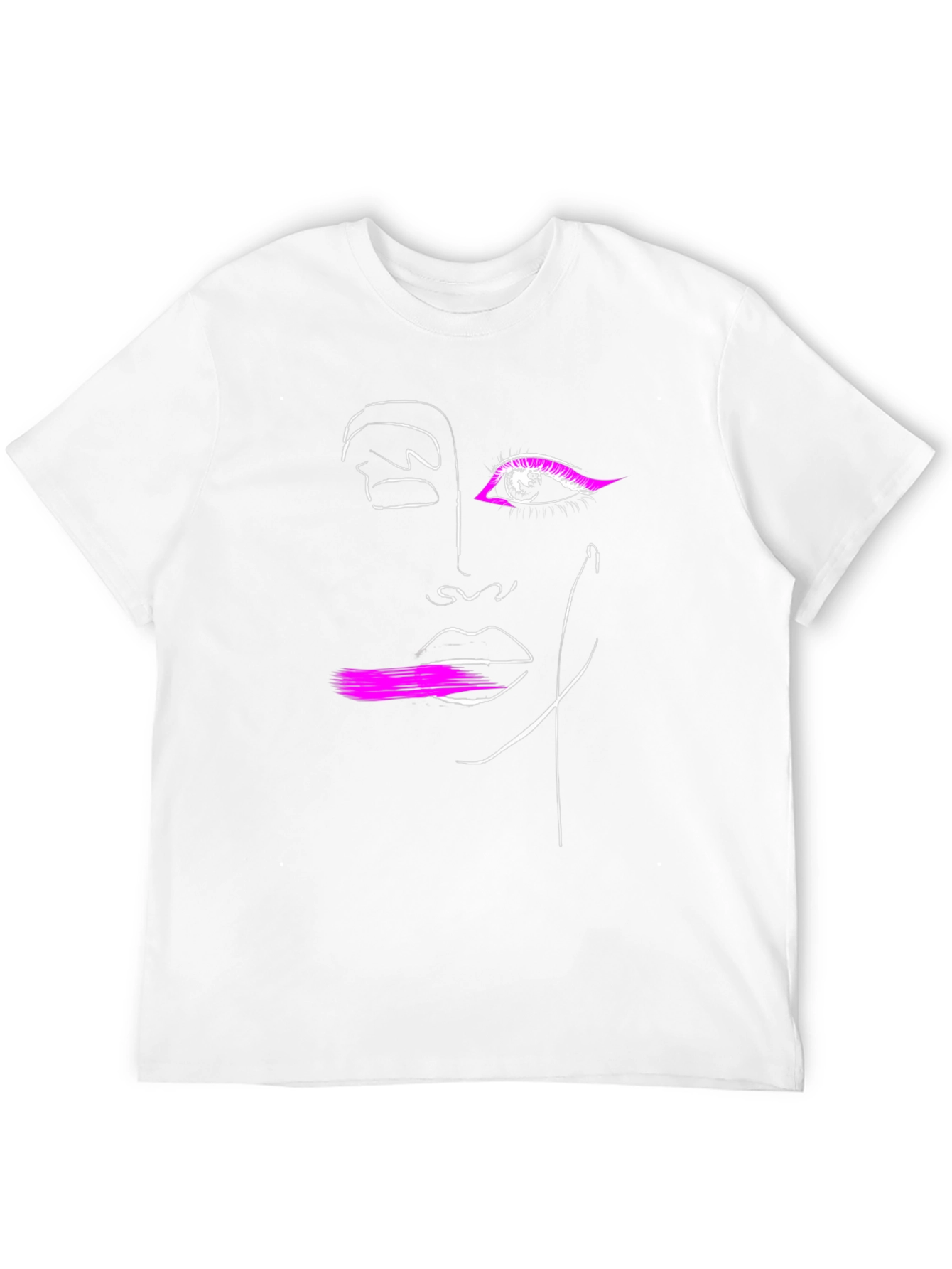 Abstract Face Line Art Graphic Tee - Modern Stylish Design