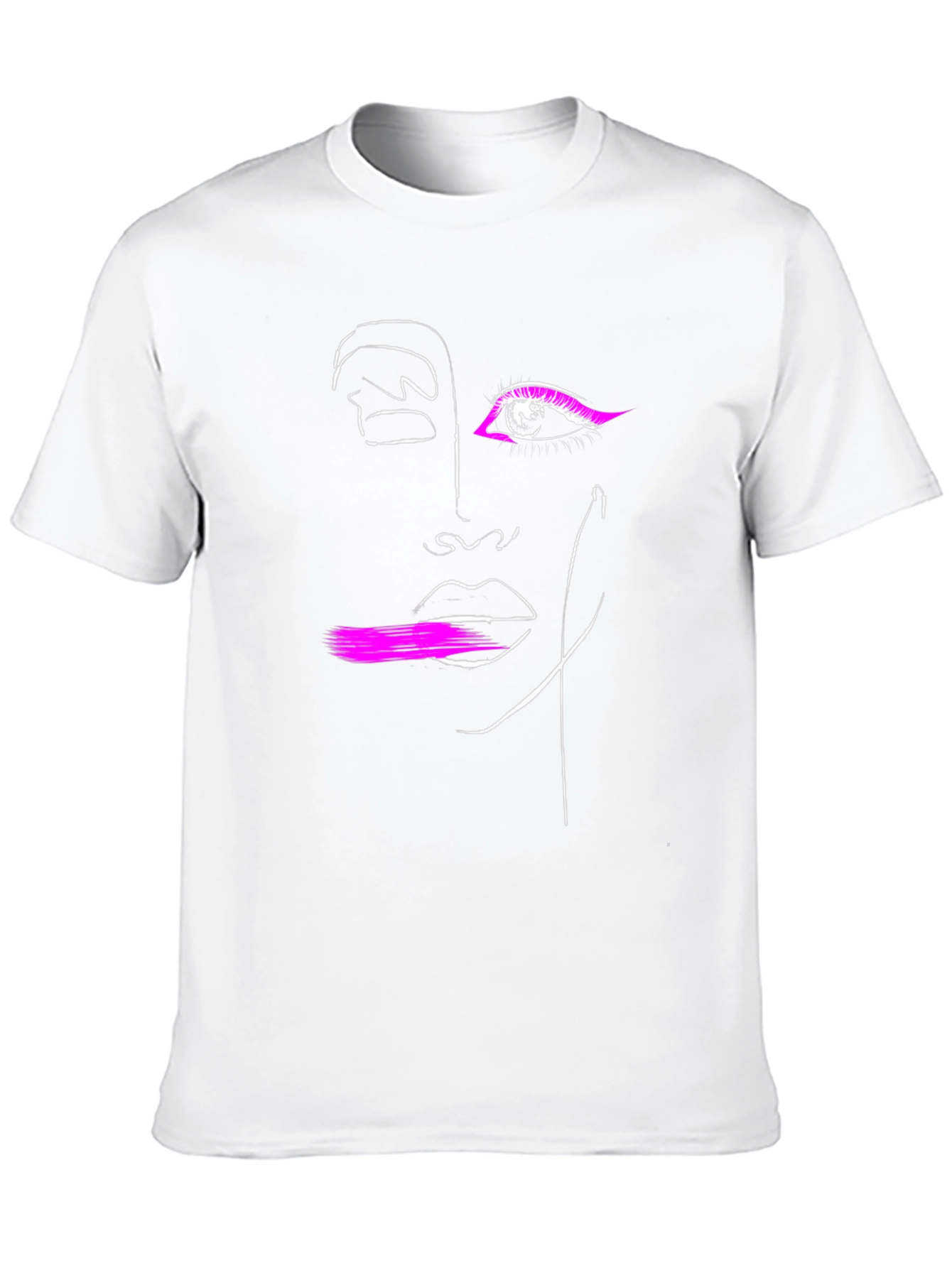 Abstract Face Line Art Graphic Tee - Modern Stylish Design