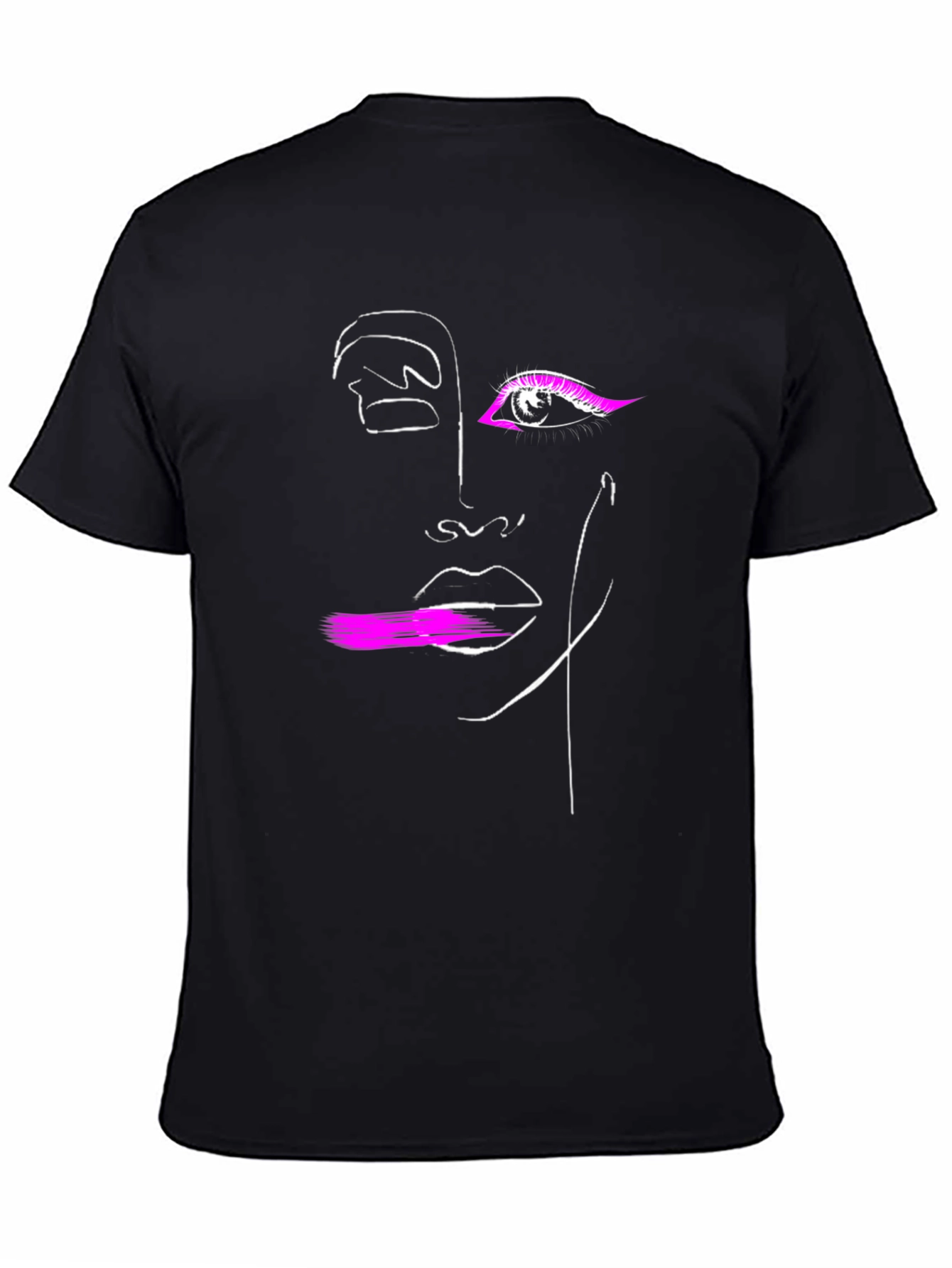 Abstract Face Line Art Graphic Tee - Modern Stylish Design