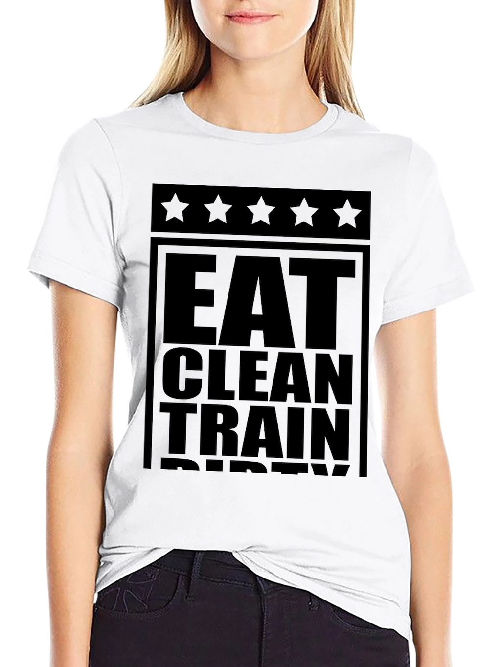 Eat Clean Train Dirty Black Graphic Tee