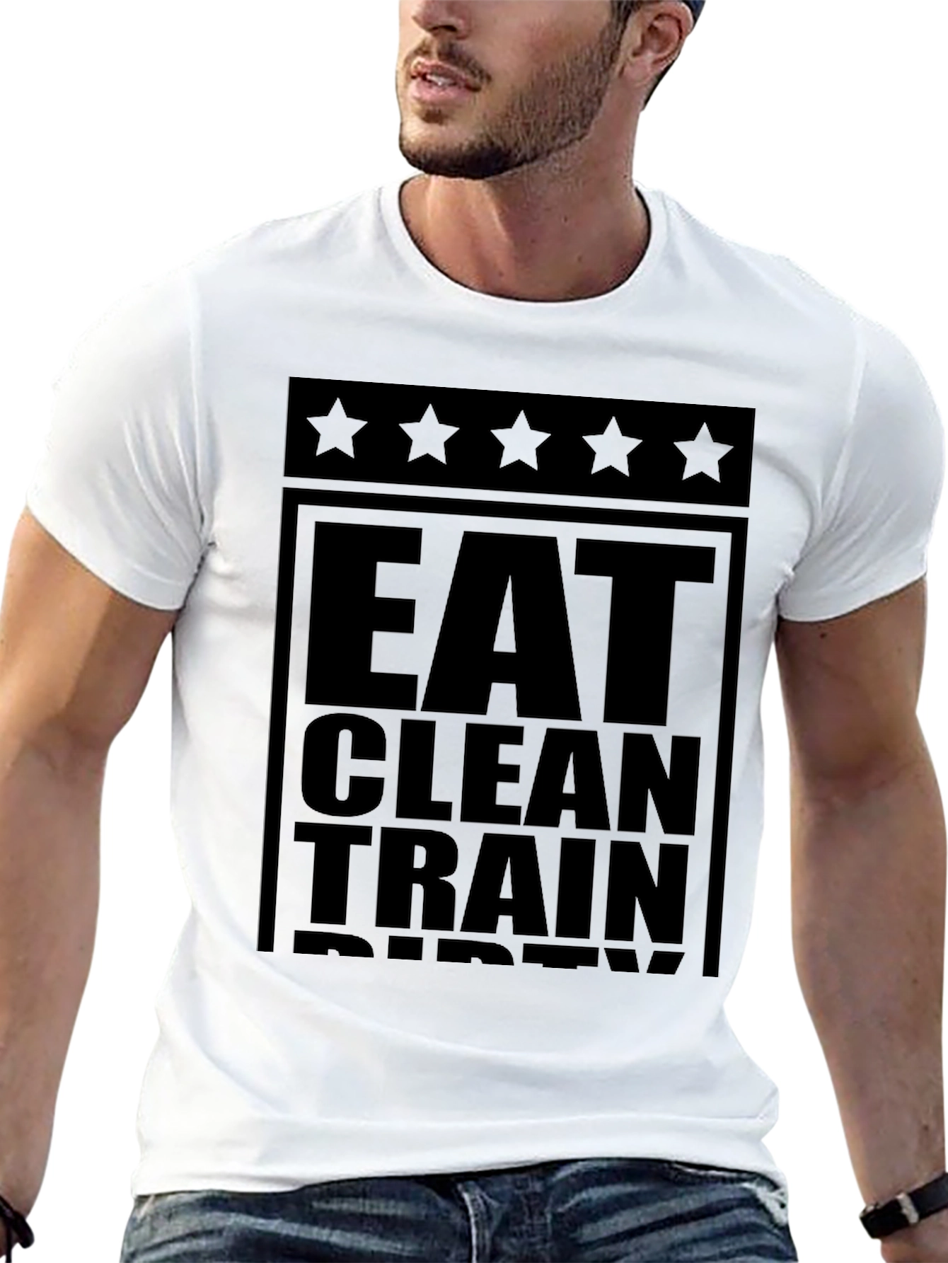 Eat Clean Train Dirty Black Graphic Tee