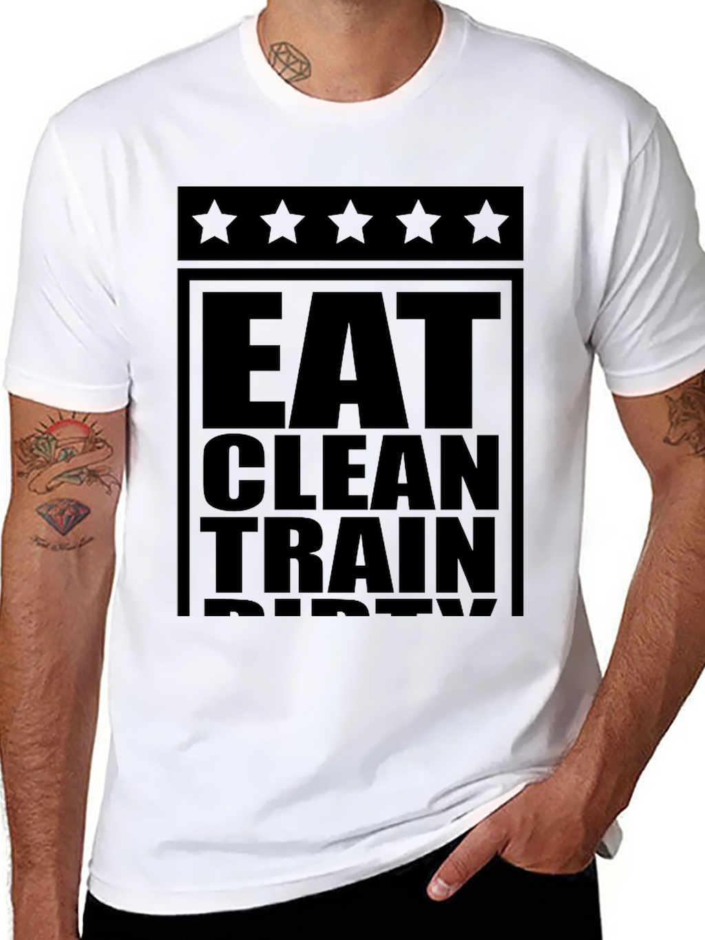 Eat Clean Train Dirty Black Graphic Tee