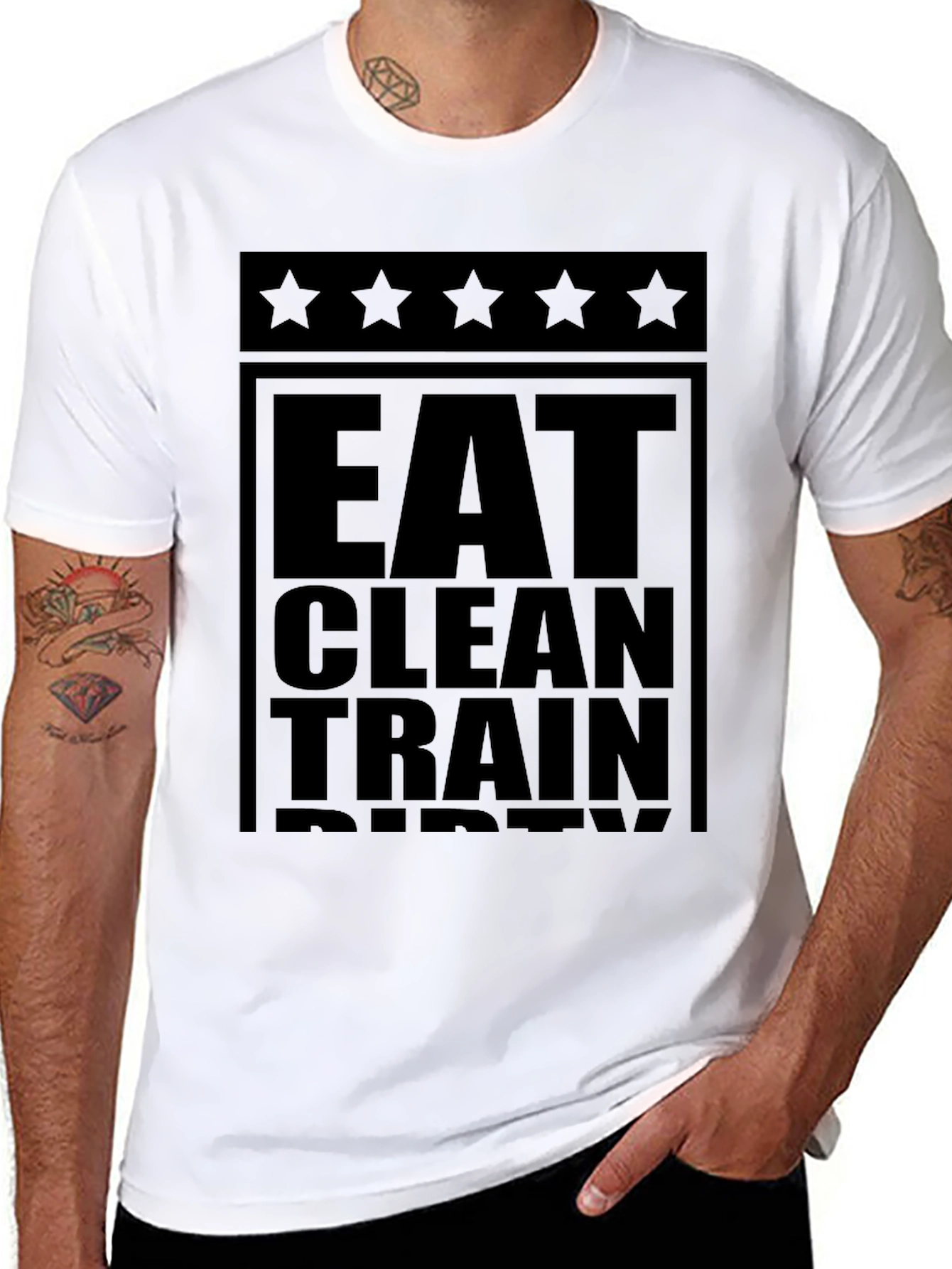 Eat Clean Train Dirty Black Graphic Tee