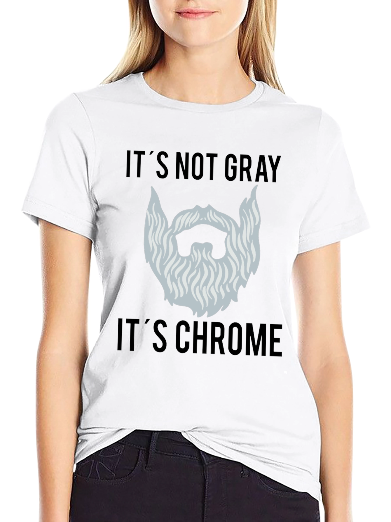 Chrome Beard Humor Graphic Tee - Mens