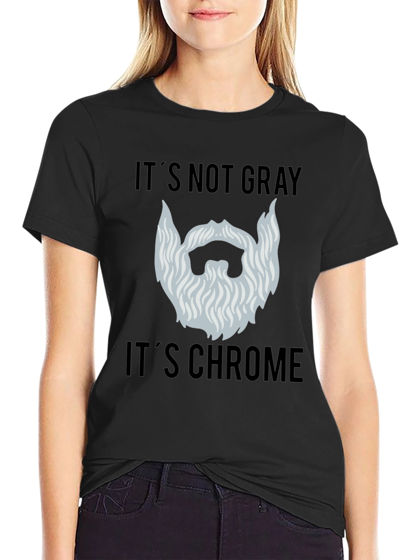 Chrome Beard Humor Graphic Tee - Mens