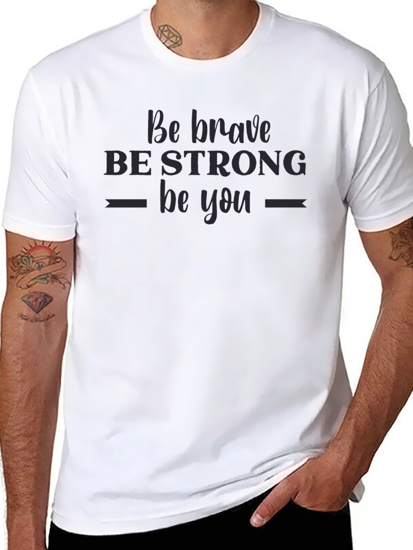 Be Brave Graphic Tee - Black Cotton T-Shirt