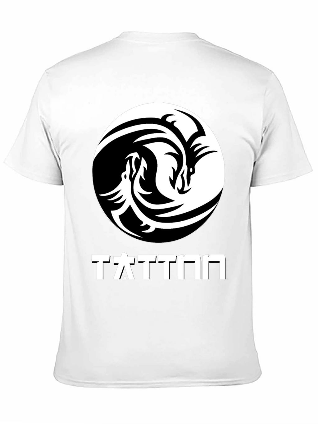 Yin Yang Dragon Graphic T-Shirt - Black