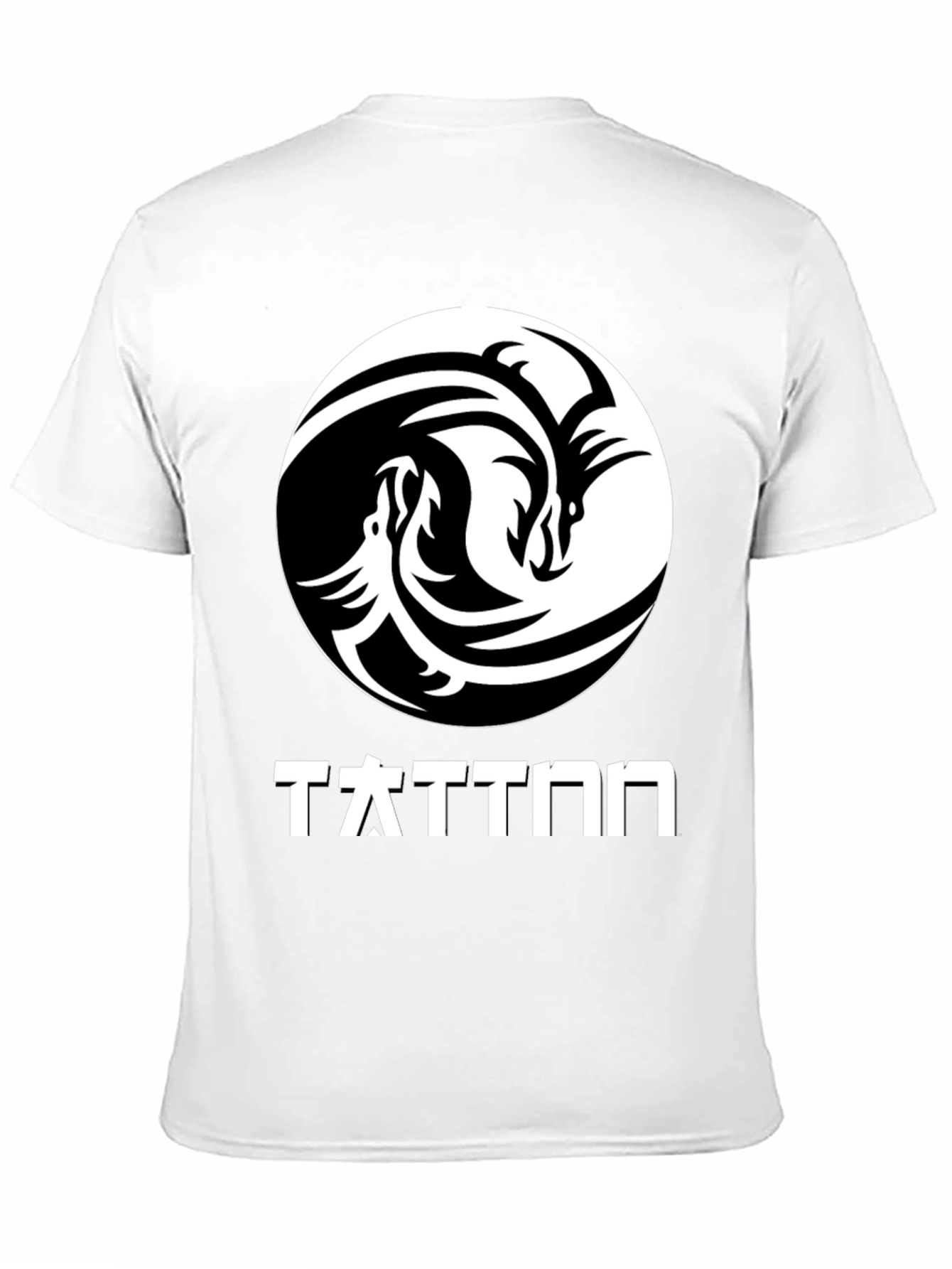 Yin Yang Dragon Graphic T-Shirt - Black