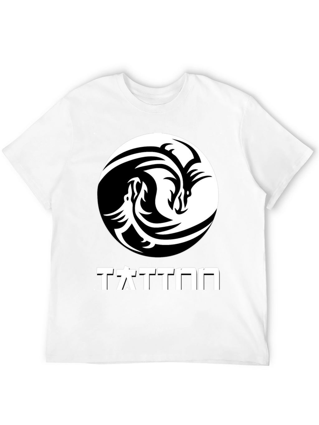 Yin Yang Dragon Graphic T-Shirt - Black