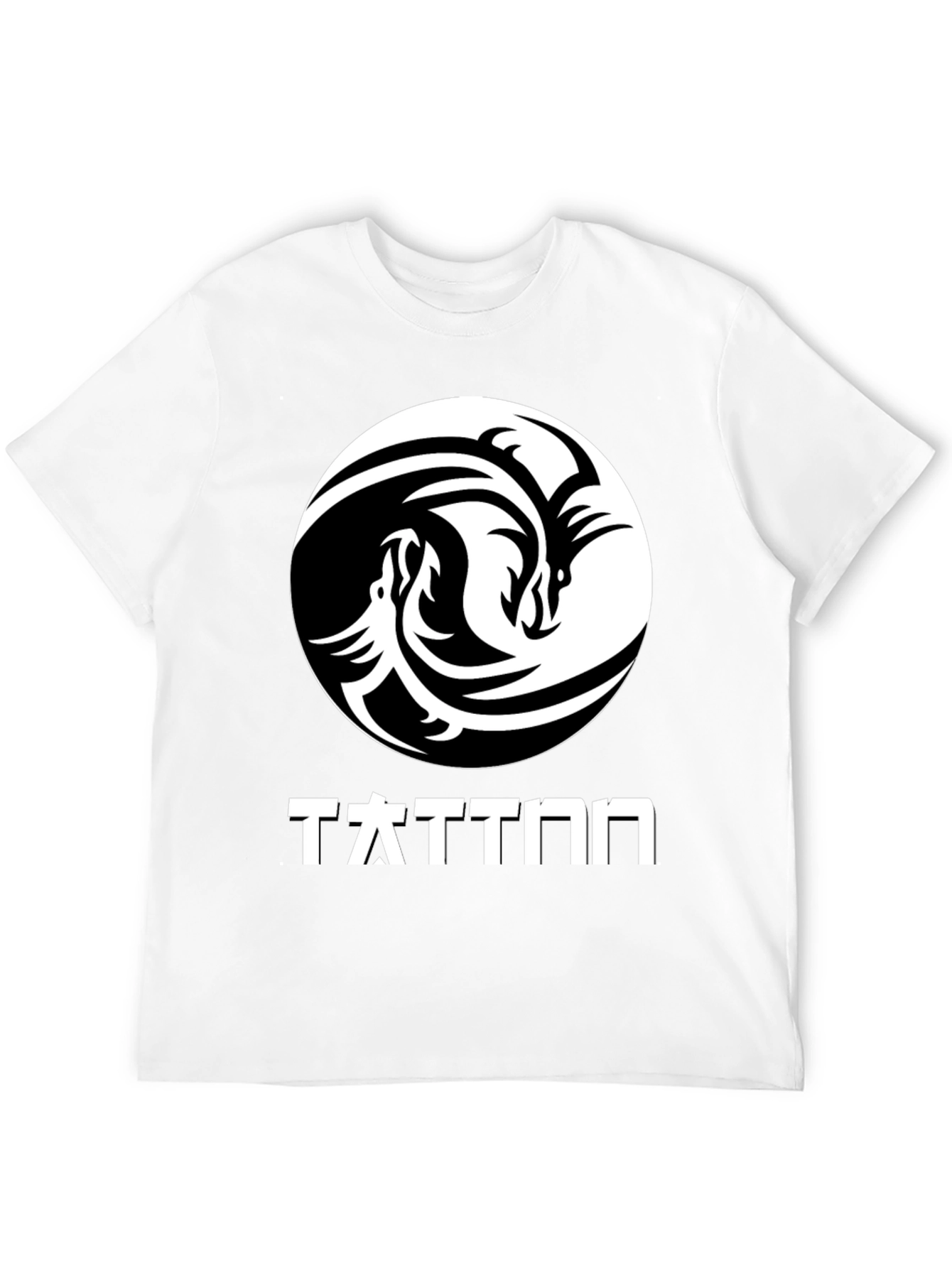 Yin Yang Dragon Graphic T-Shirt - Black