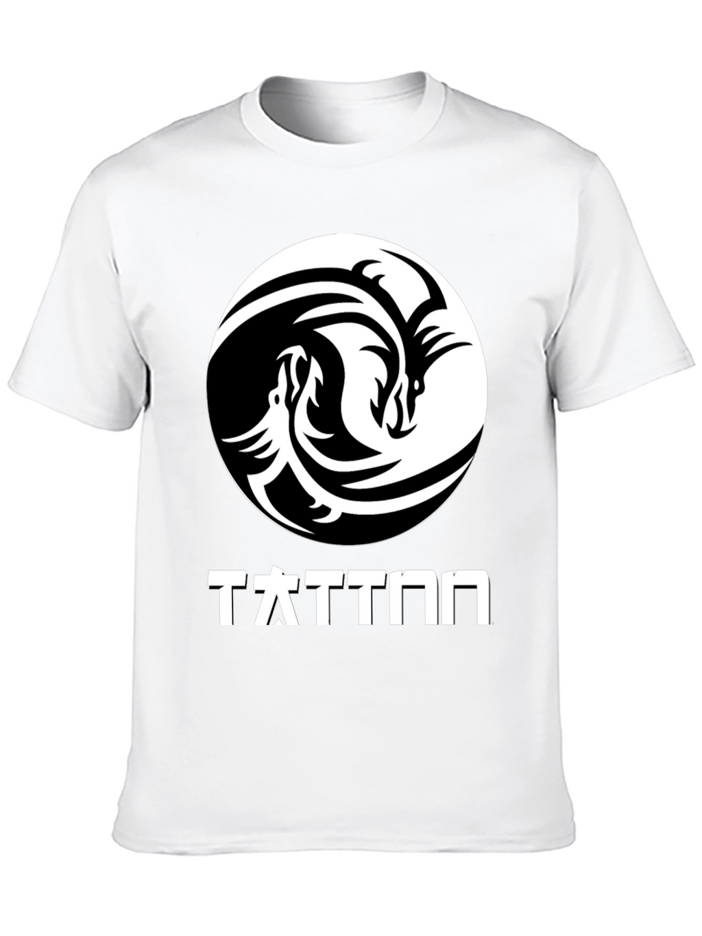 Yin Yang Dragon Graphic T-Shirt - Black
