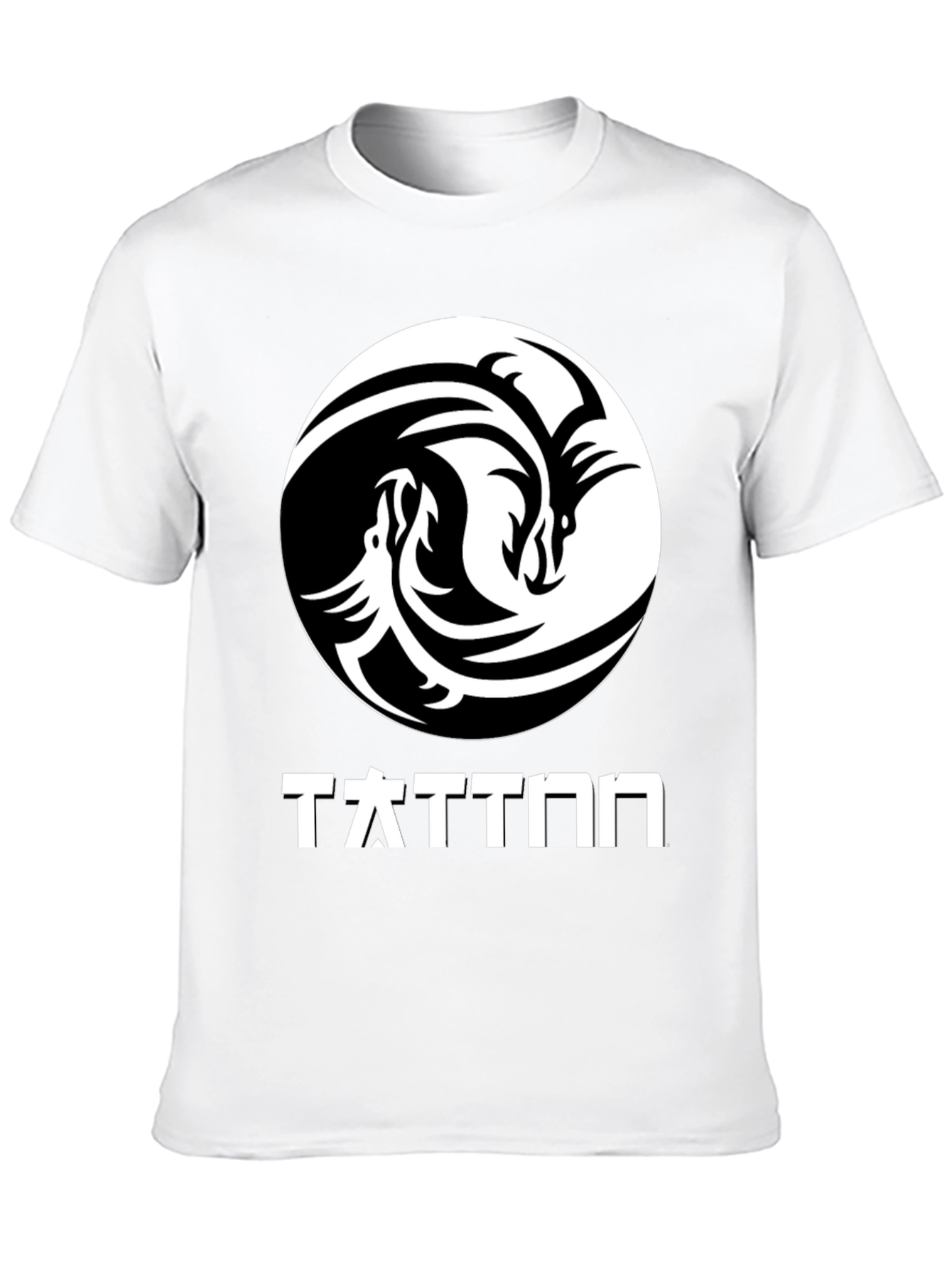 Yin Yang Dragon Graphic T-Shirt - Black