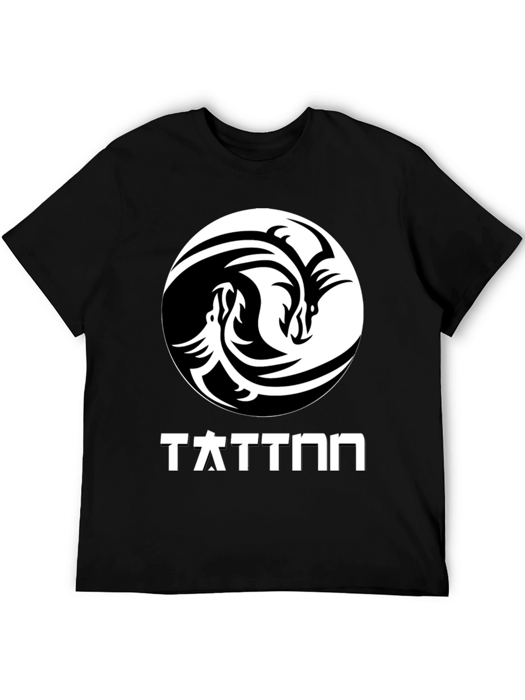 Yin Yang Dragon Graphic T-Shirt - Black