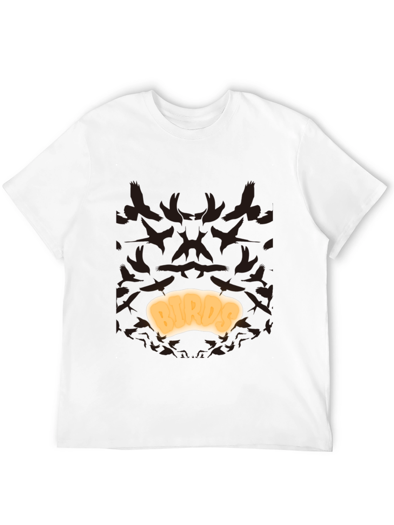 Birds T-Shirt - Black Cotton Tee with Unique Design