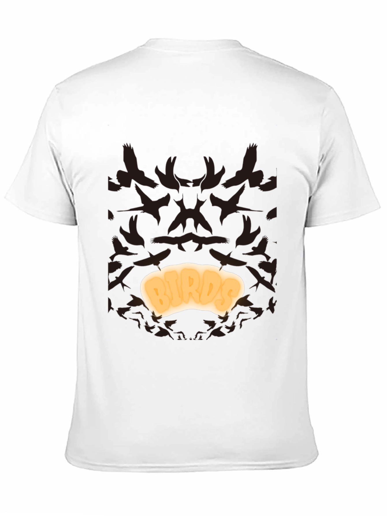 Birds T-Shirt - Black Cotton Tee with Unique Design