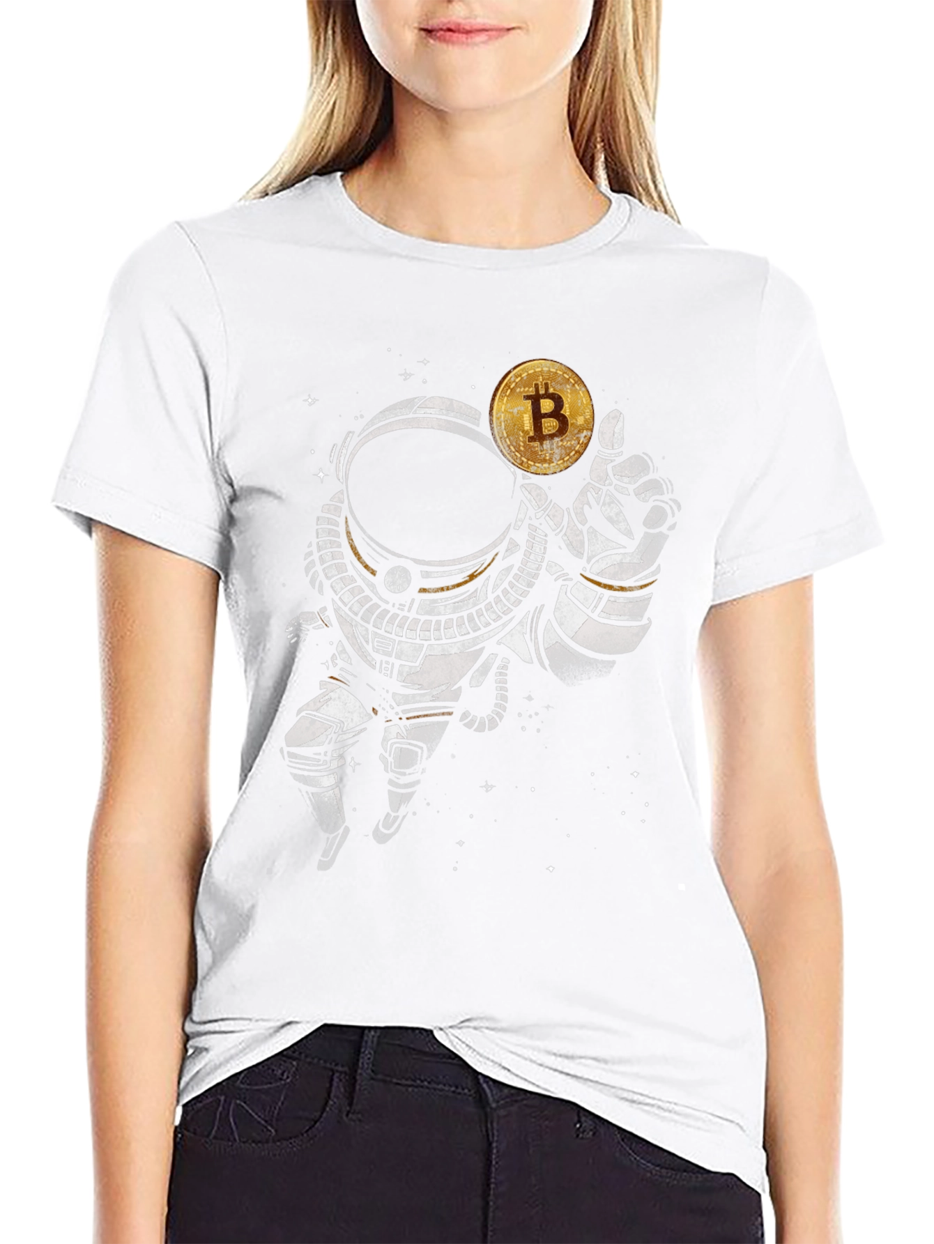 Bitcoin Astronaut T-Shirt - Crypto Space Explorer