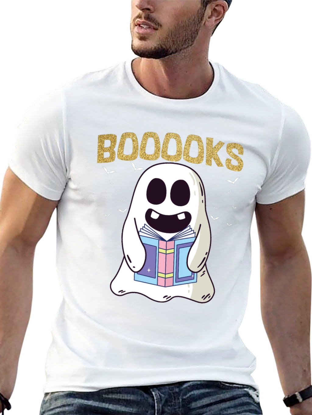 Booooks Ghost Reading T-Shirt
