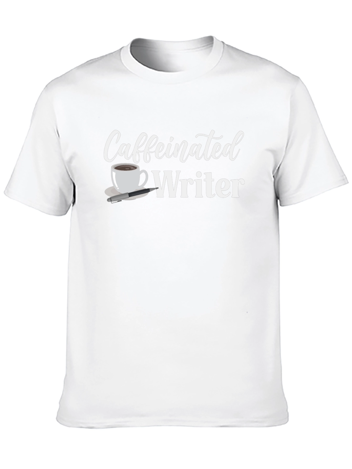 Caffeinated Writer Graphic T-Shirt - Black Cotton Tee