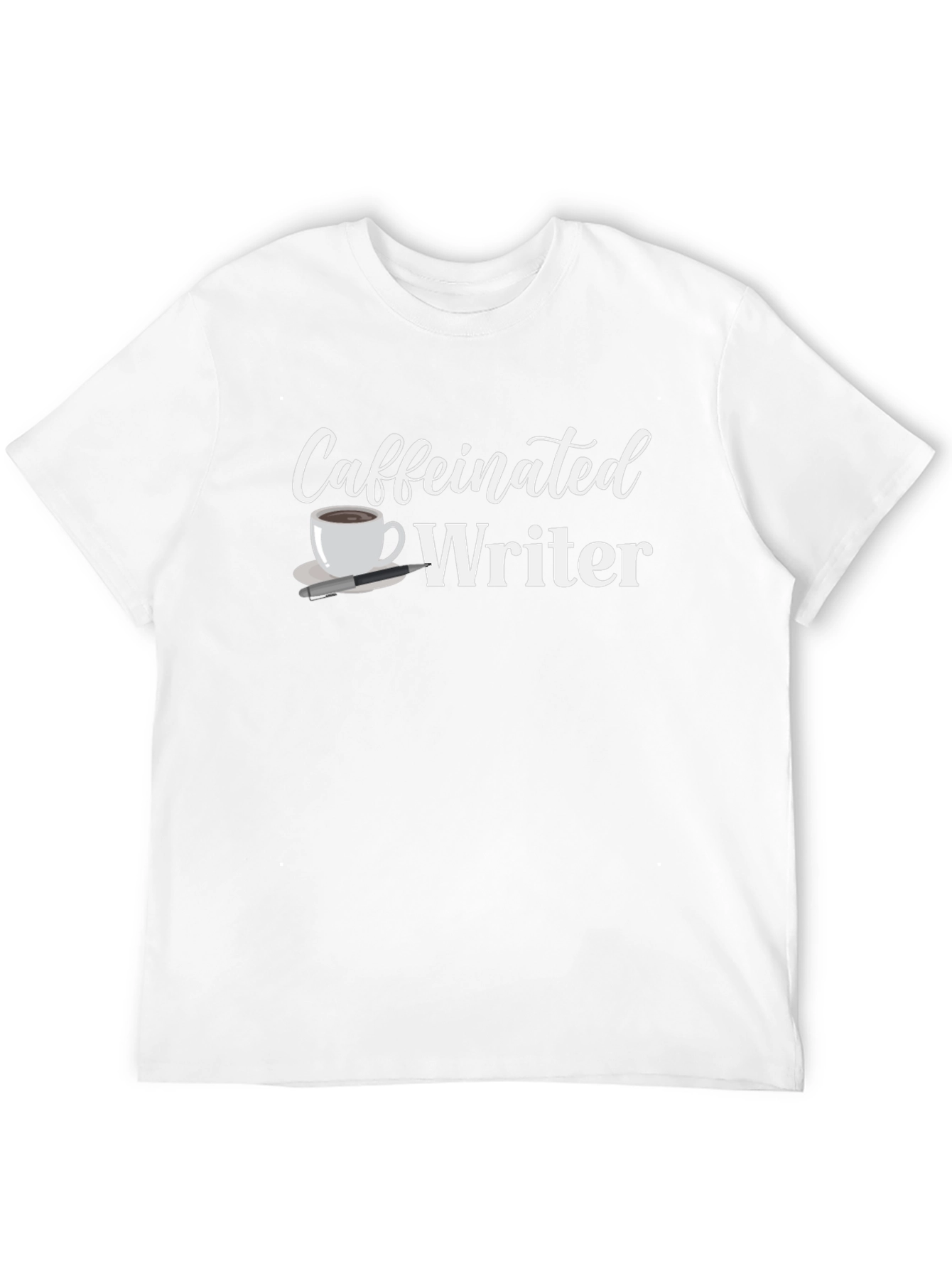 Caffeinated Writer Graphic T-Shirt - Black Cotton Tee