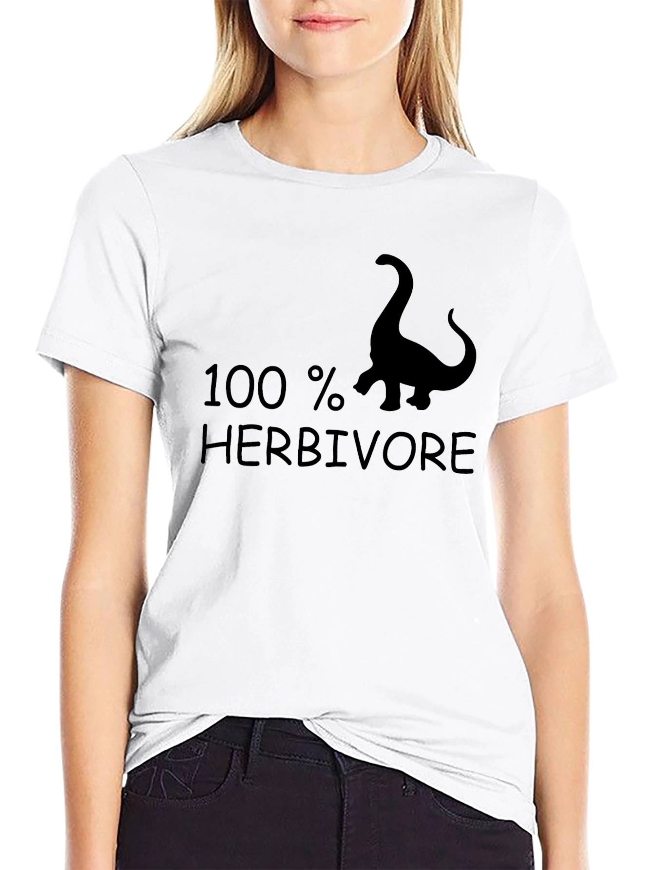 100% Herbivore Dinosaur Graphic Tee - Black