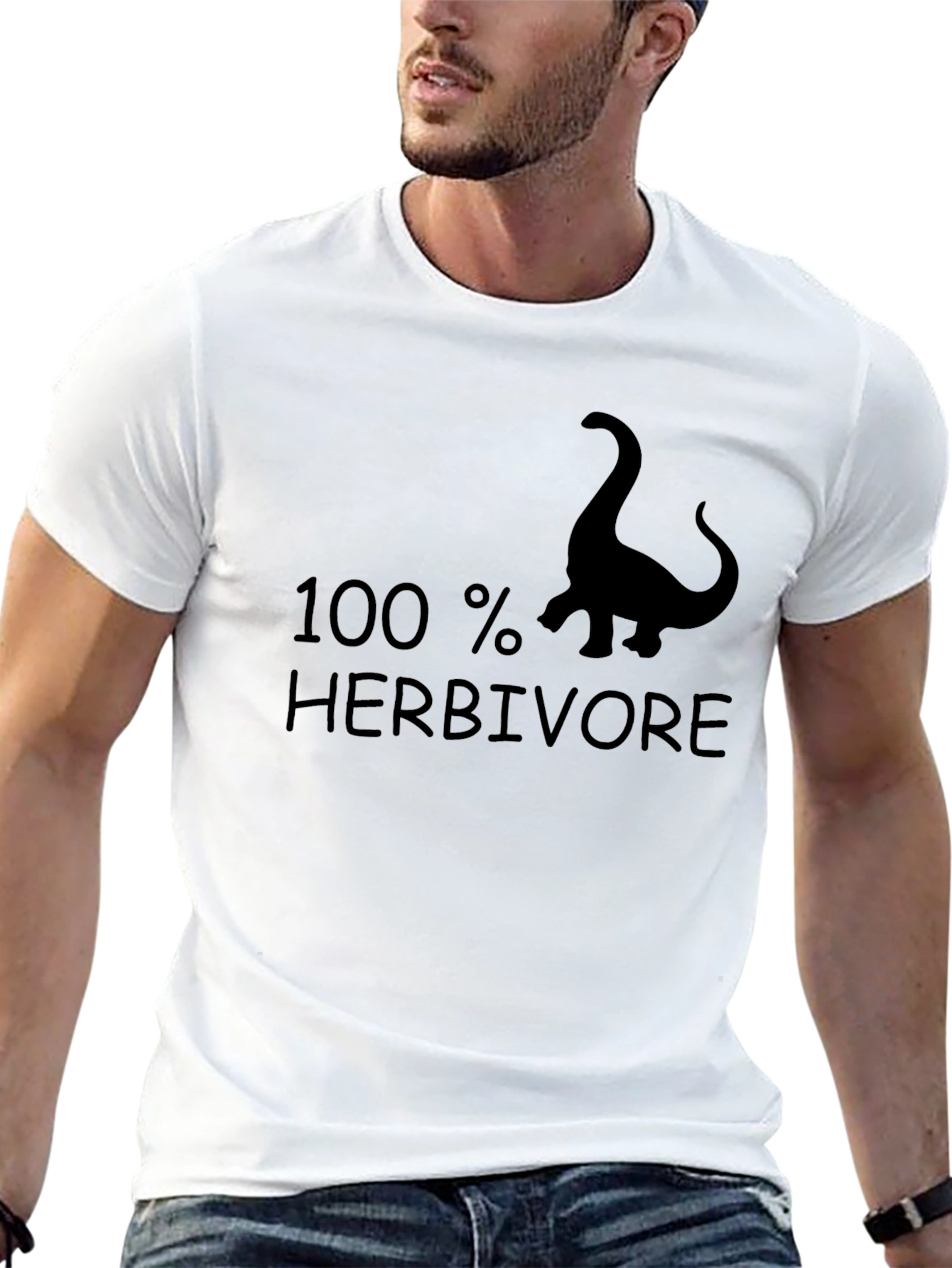 100% Herbivore Dinosaur Graphic Tee - Black