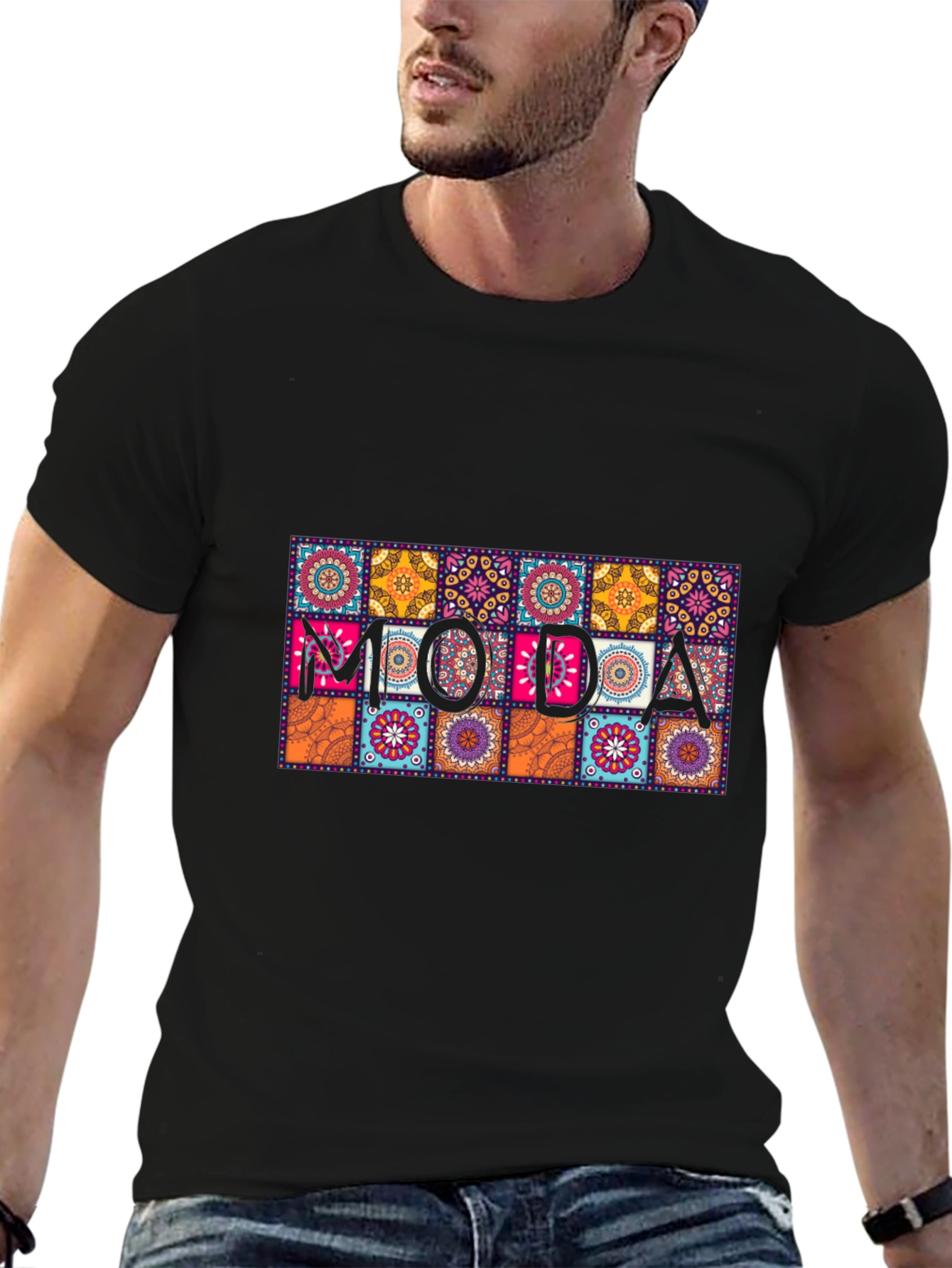 Moda Patterned Graphic Tee