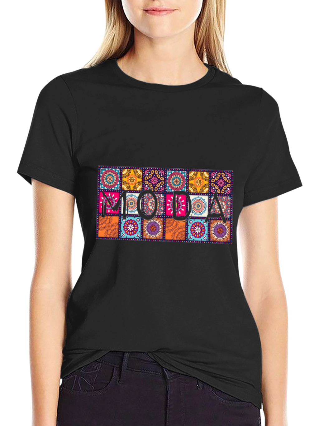 Moda Patterned Graphic Tee