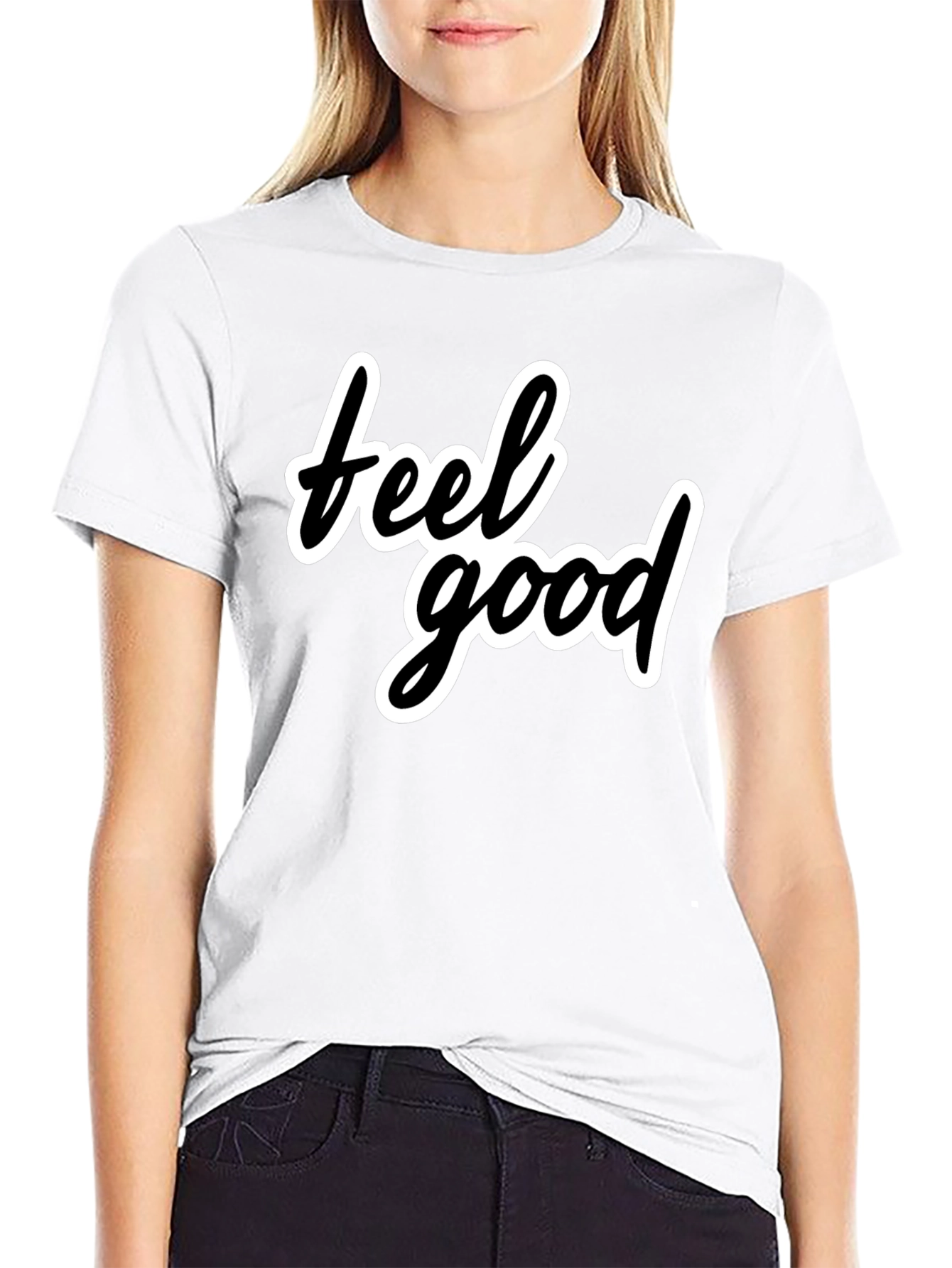 Feel Good Black T-Shirt - Stylish Casual Wear