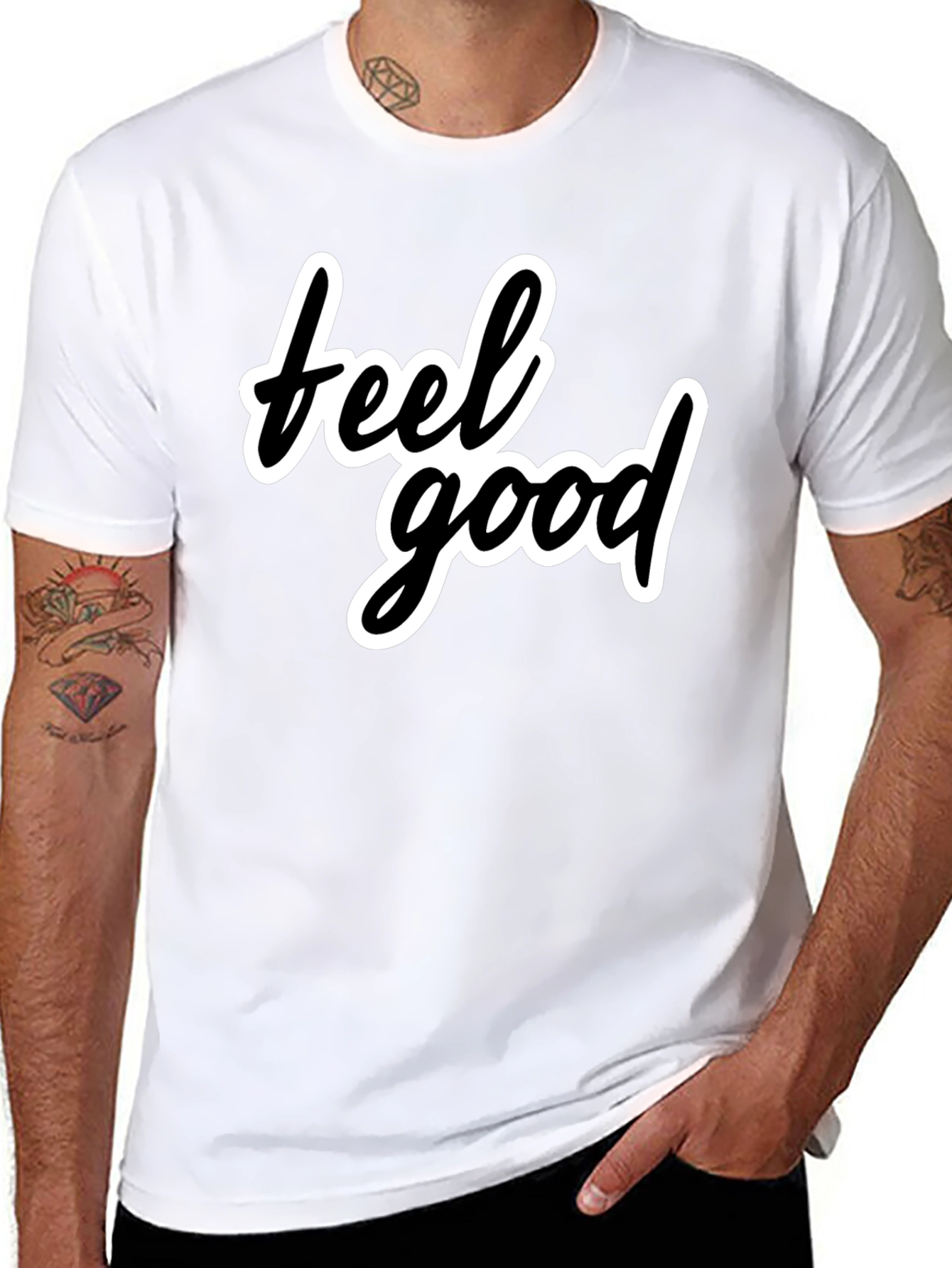 Feel Good Black T-Shirt - Stylish Casual Wear