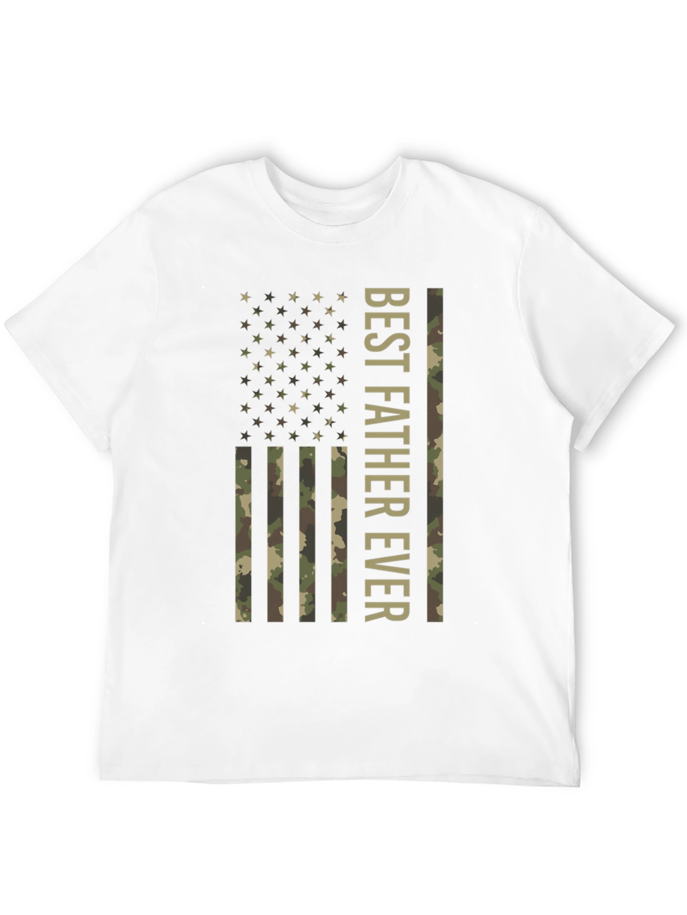 Best Father Ever Camo Flag Graphic T-Shirt