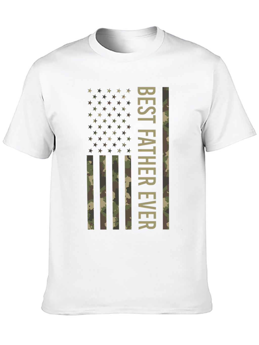 Best Father Ever Camo Flag Graphic T-Shirt