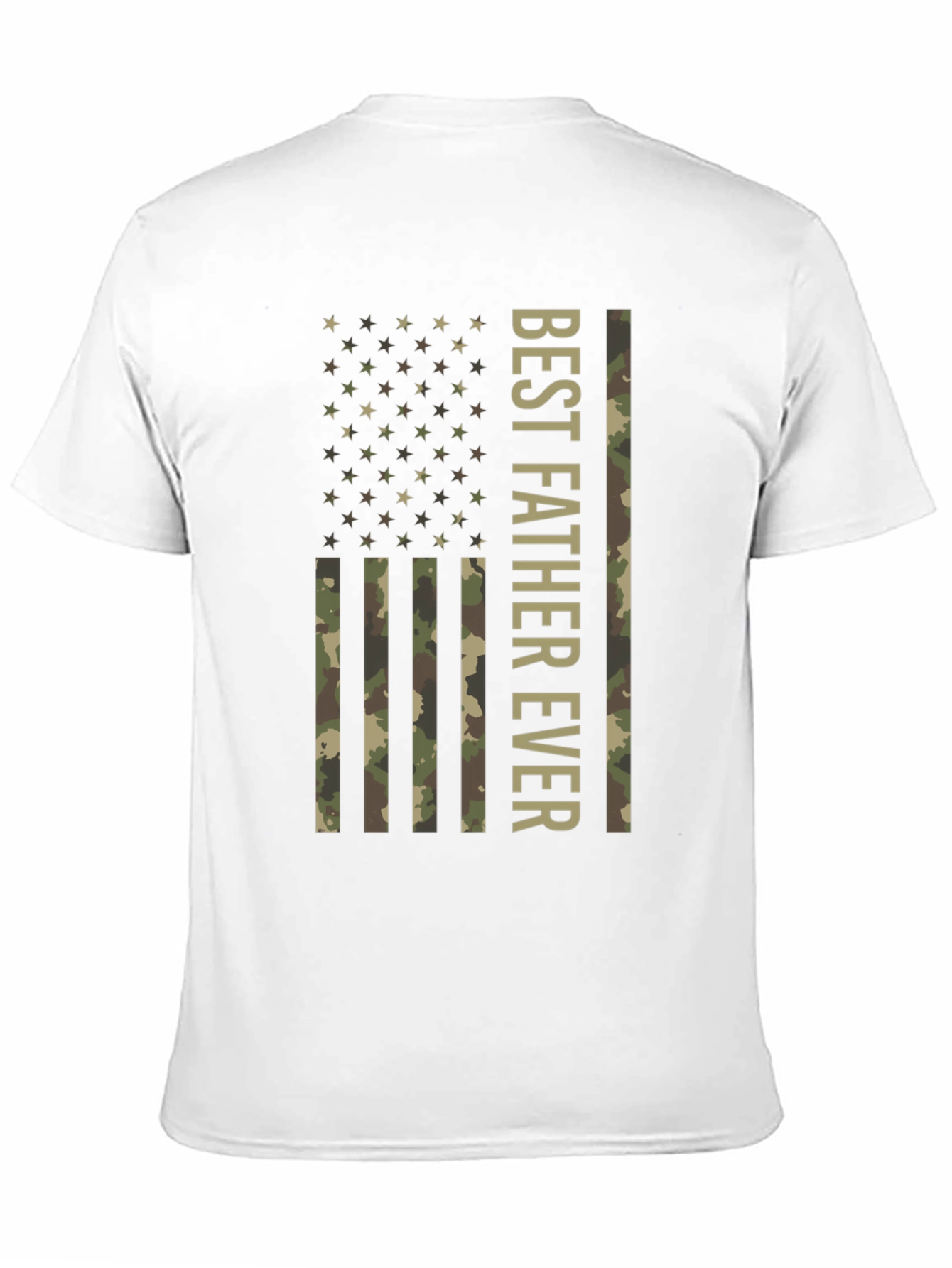 Best Father Ever Camo Flag Graphic T-Shirt