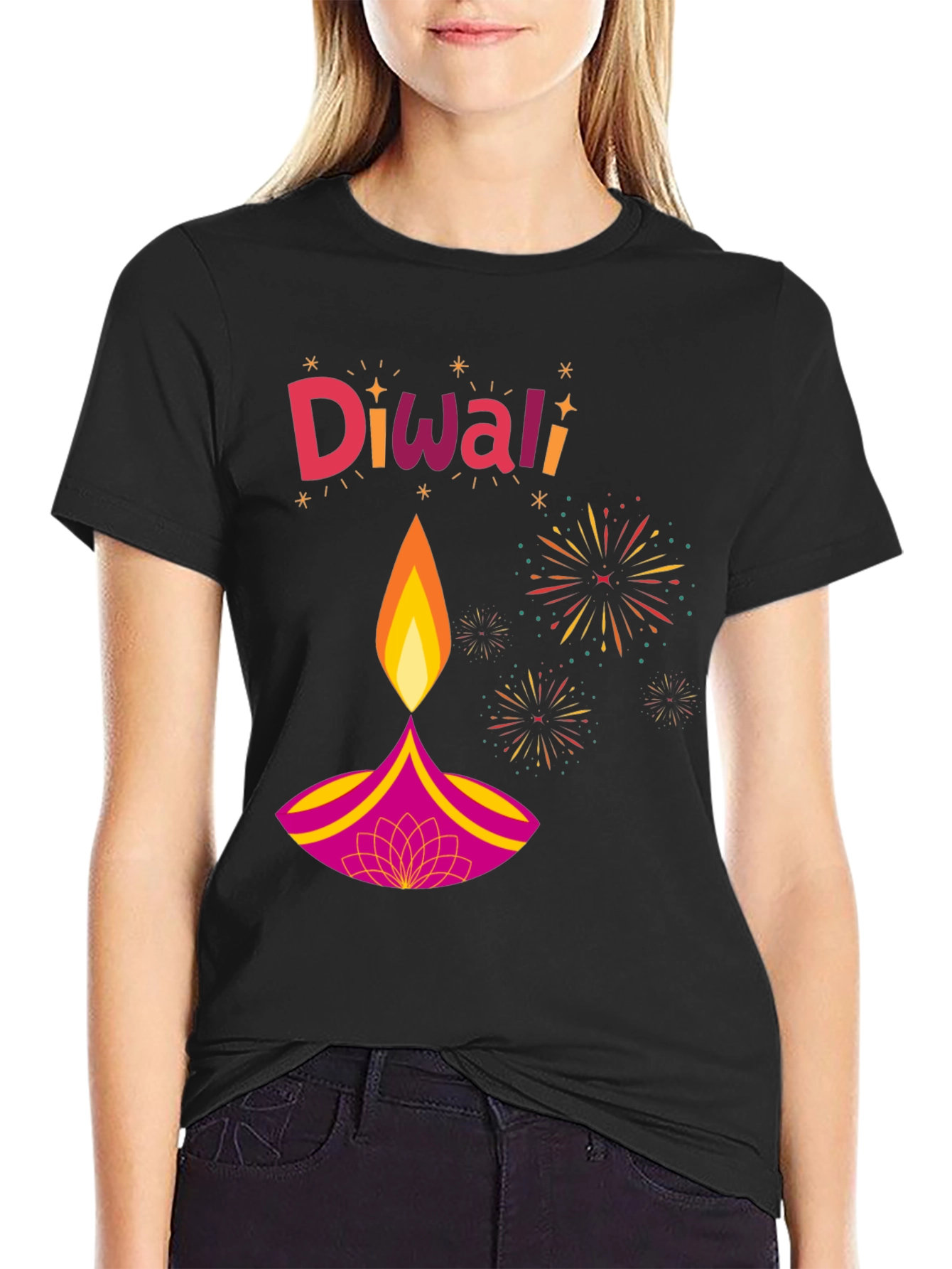 Diwali Festive T-Shirt - Black Holiday Tee