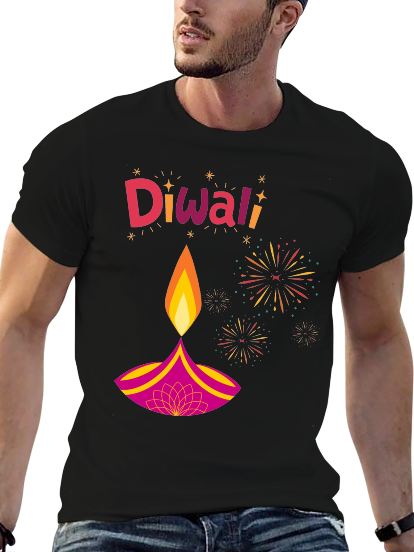 Diwali Festive T-Shirt - Black Holiday Tee