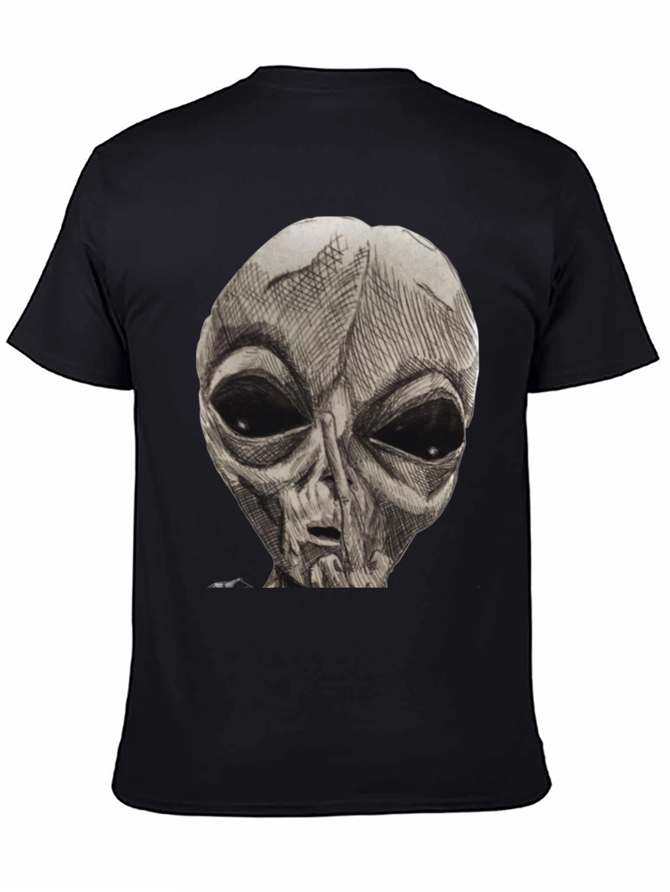 Alien Graphic Print T-Shirt - Classic Black Tee