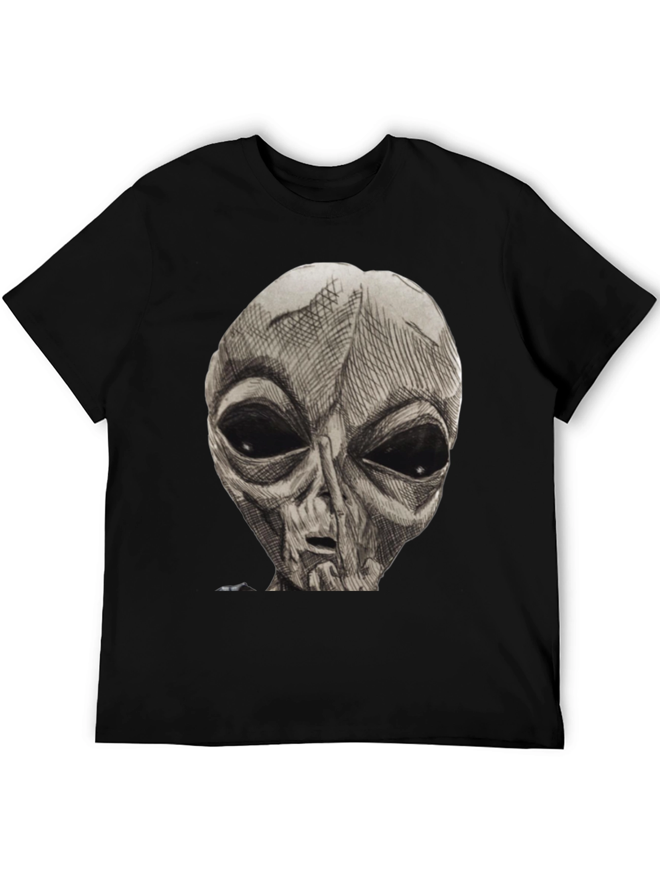 Alien Graphic Print T-Shirt - Classic Black Tee