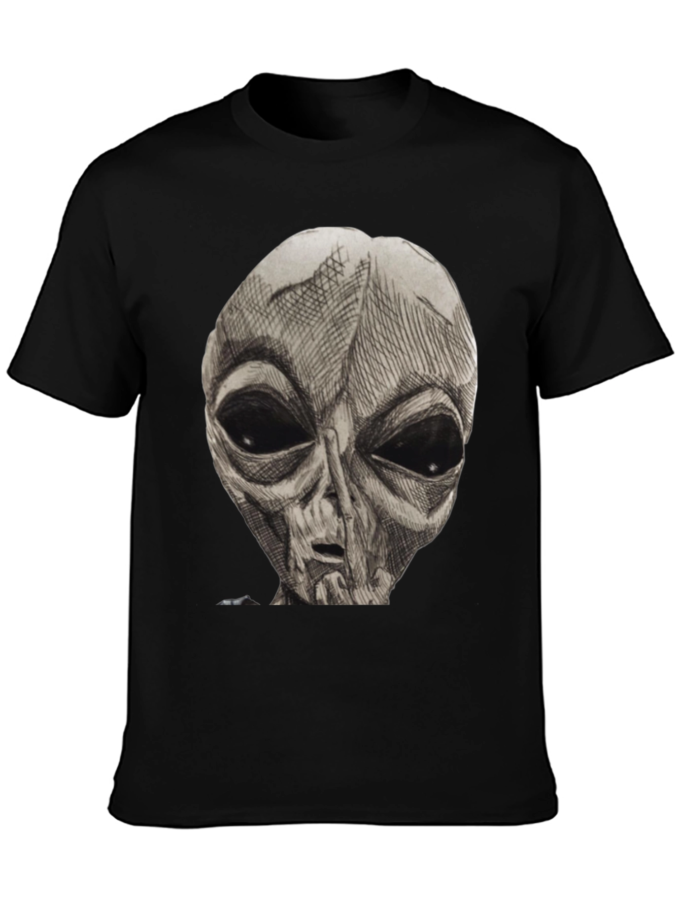 Alien Graphic Print T-Shirt - Classic Black Tee