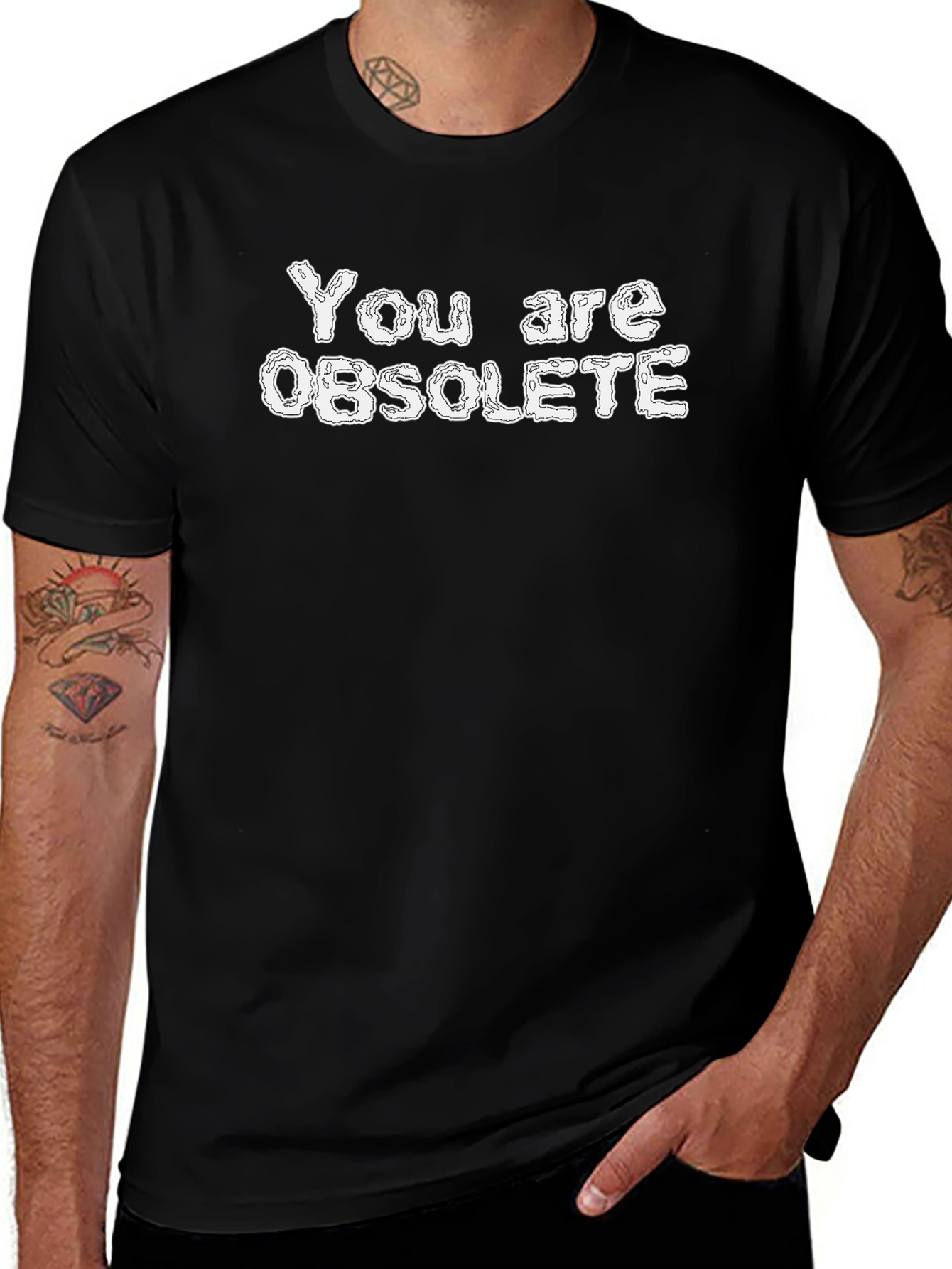Obsolete Graphic T-Shirt - Black Crew Neck Tee
