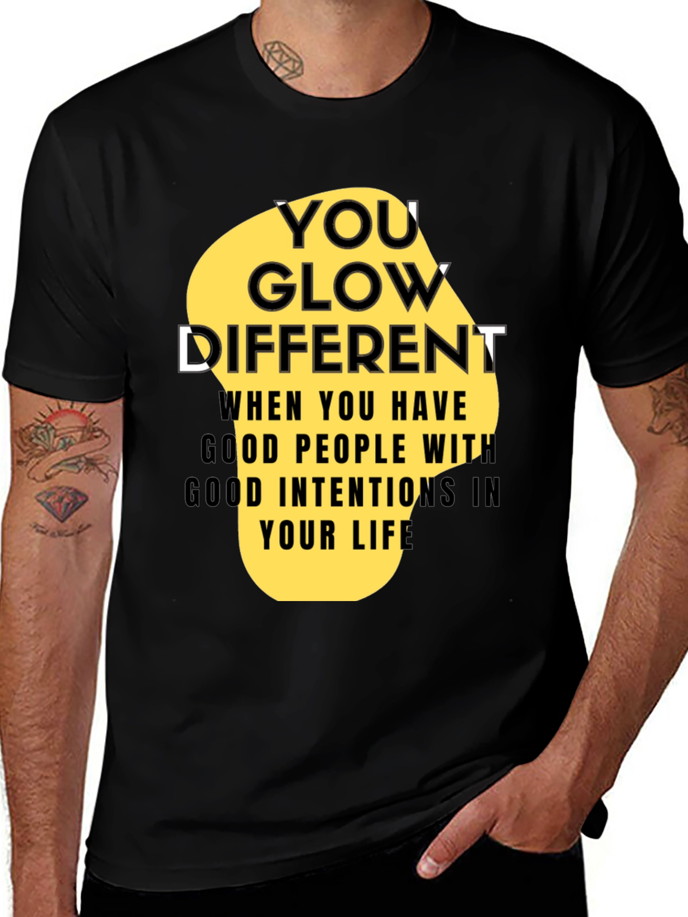 You Glow Different Black Graphic Tee