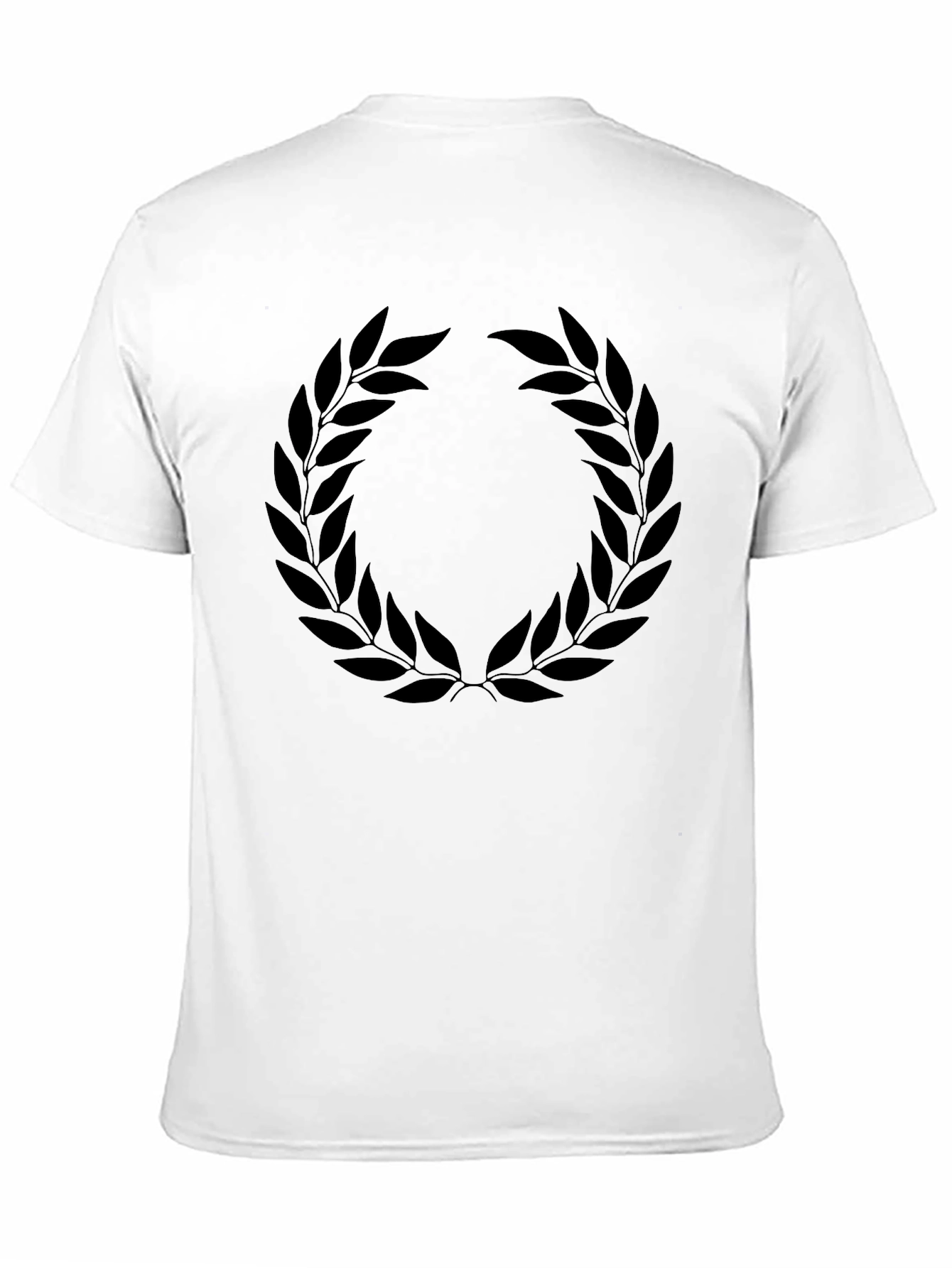 Black T-Shirt with Laurel Wreath Design