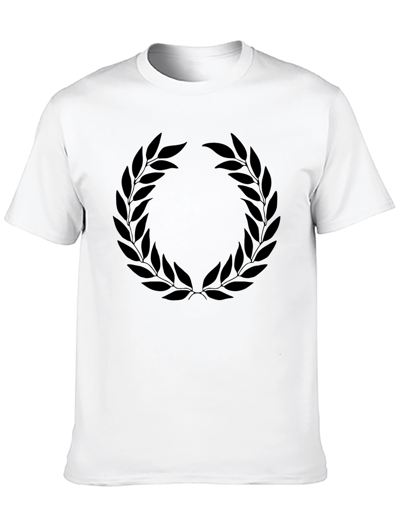 Black T-Shirt with Laurel Wreath Design