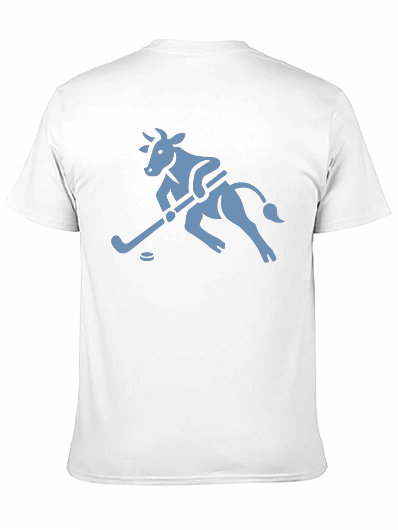 Hockey Cow Graphic Tee - Playful Cotton T-Shirt
