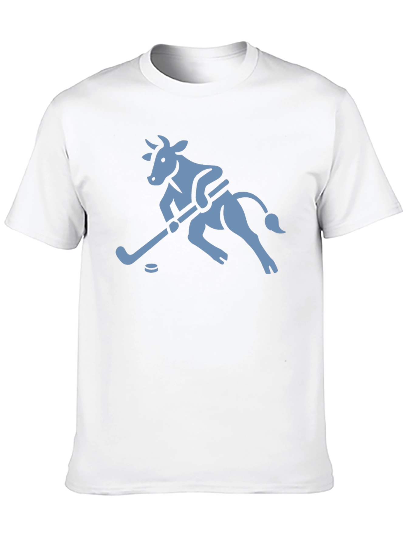 Hockey Cow Graphic Tee - Playful Cotton T-Shirt