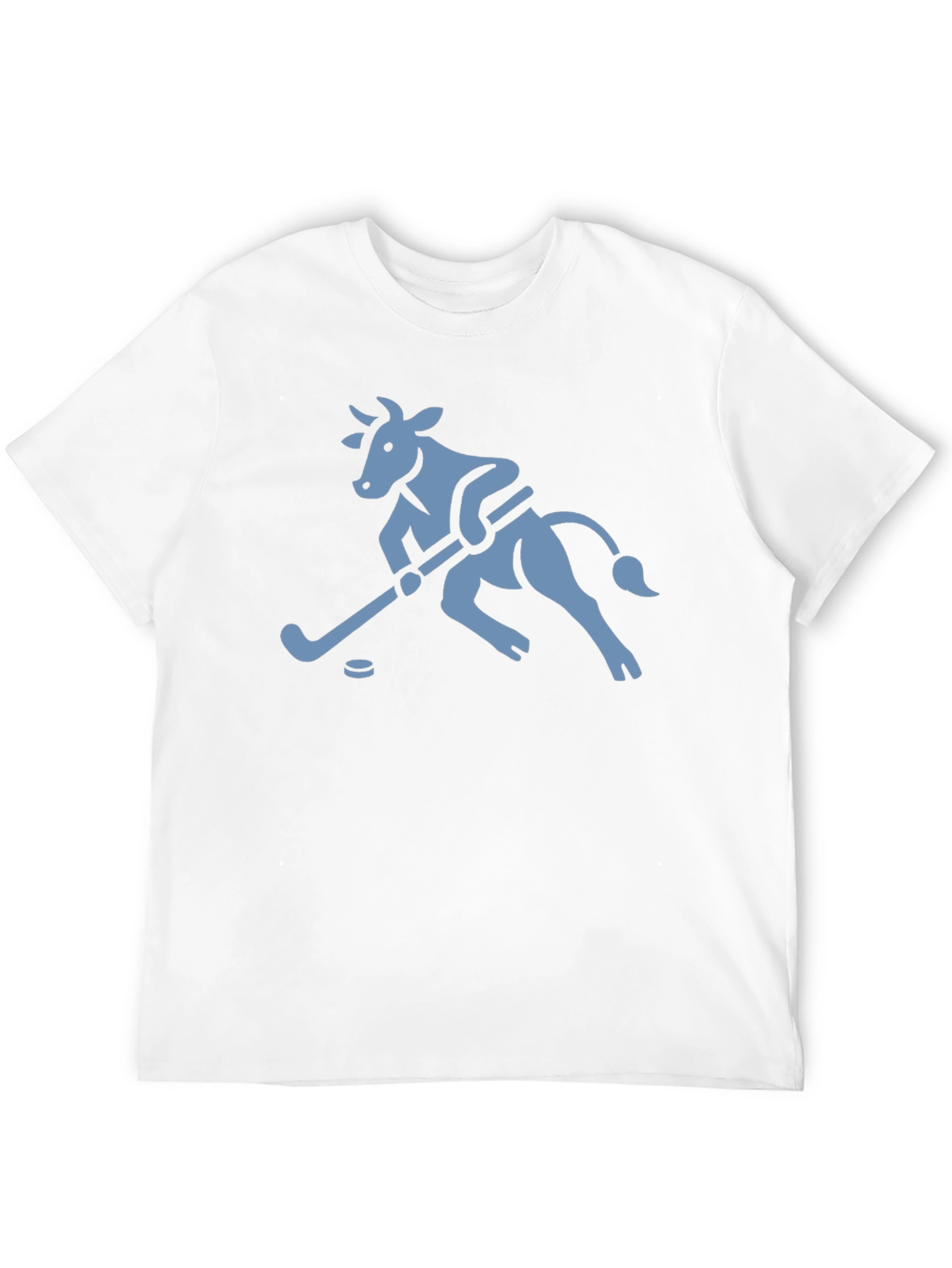 Hockey Cow Graphic Tee - Playful Cotton T-Shirt