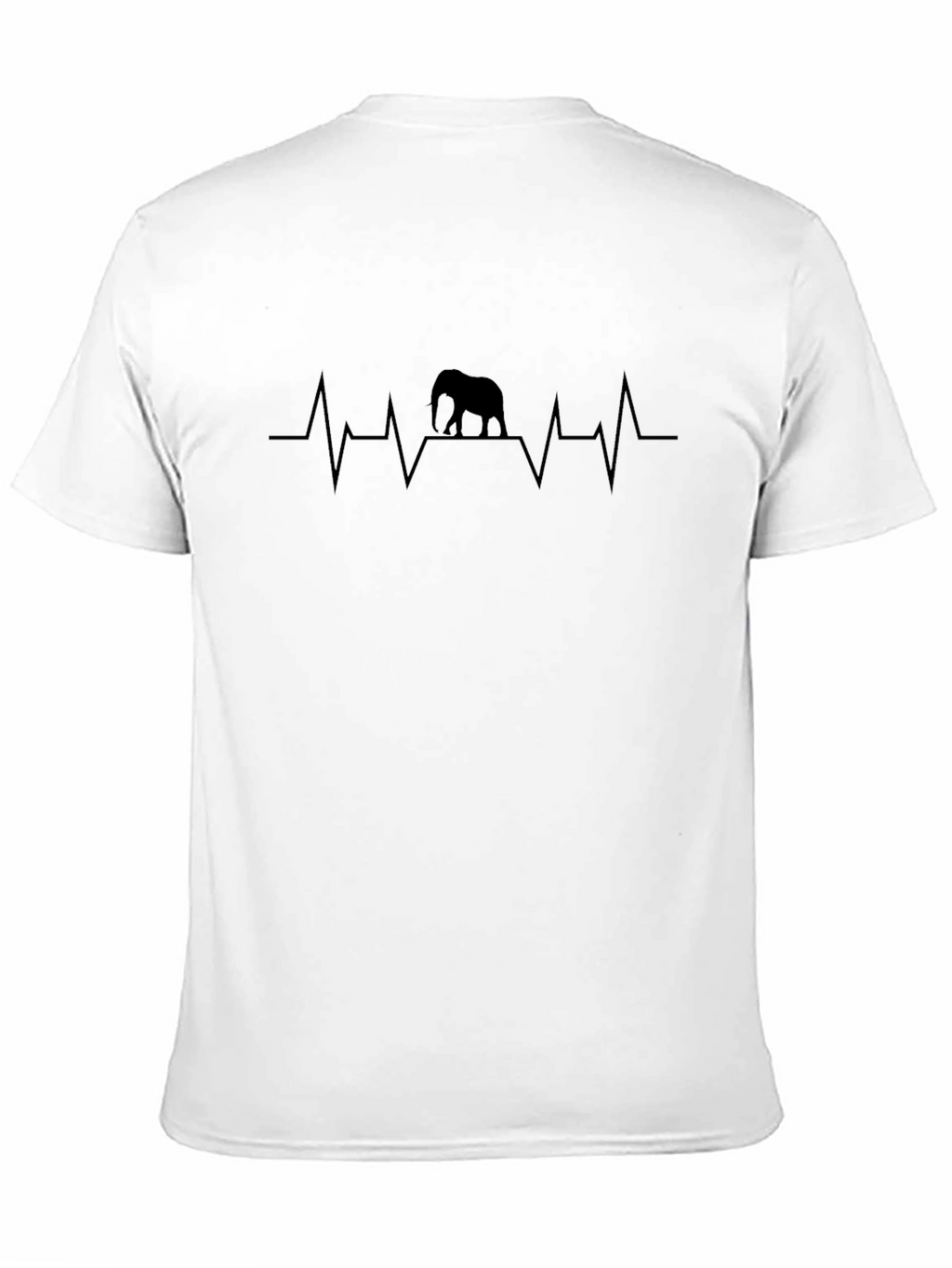 Elephant Heartbeat T-Shirt - Black Cotton Tee