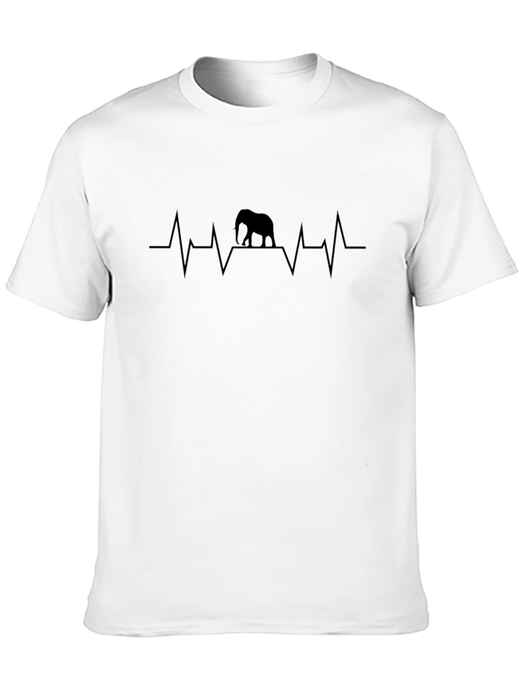 Elephant Heartbeat T-Shirt - Black Cotton Tee