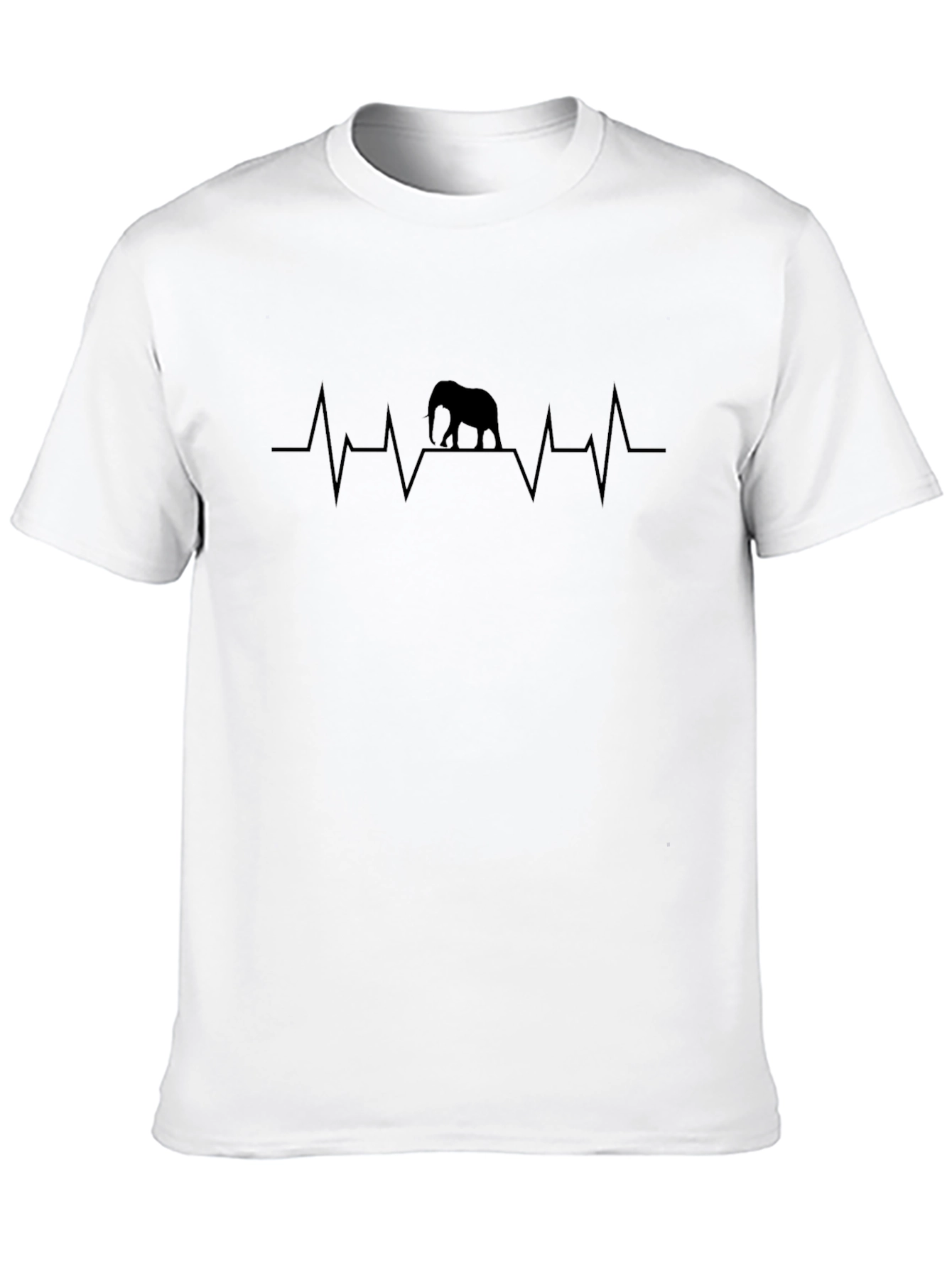 Elephant Heartbeat T-Shirt - Black Cotton Tee