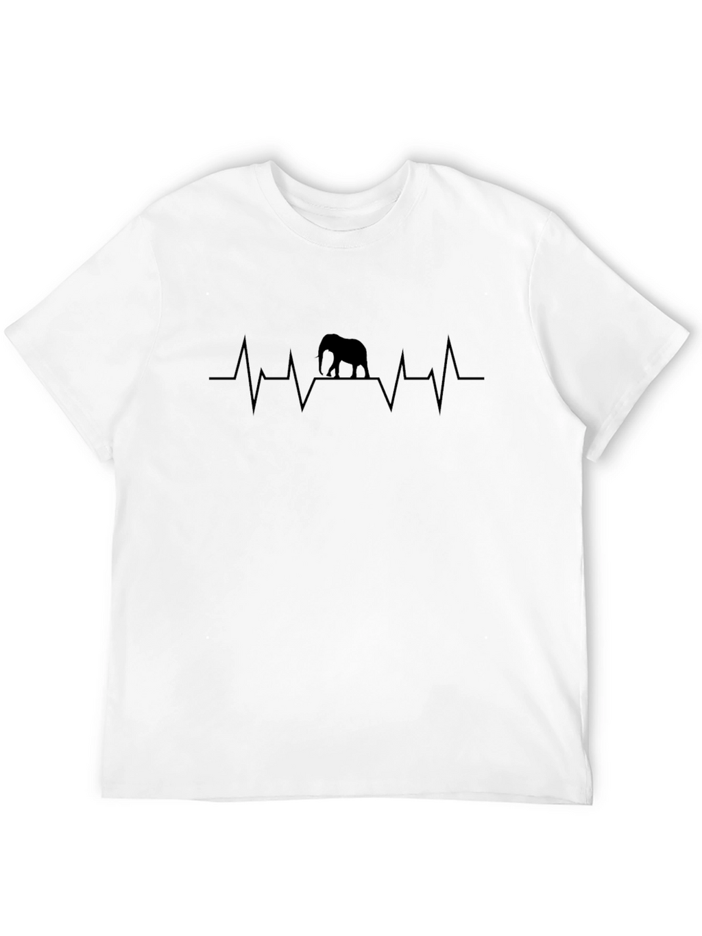 Elephant Heartbeat T-Shirt - Black Cotton Tee